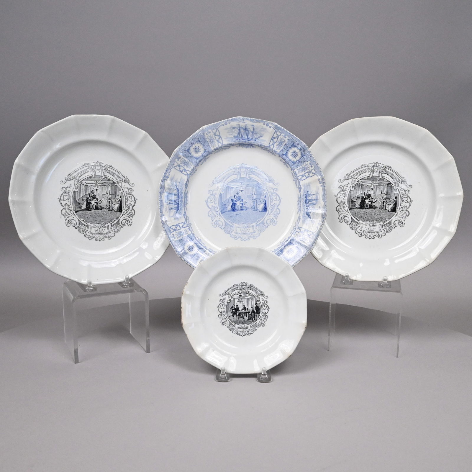 'Boston Mails,' 4 Staffordshire Cunard Line Plates (1 of 9)