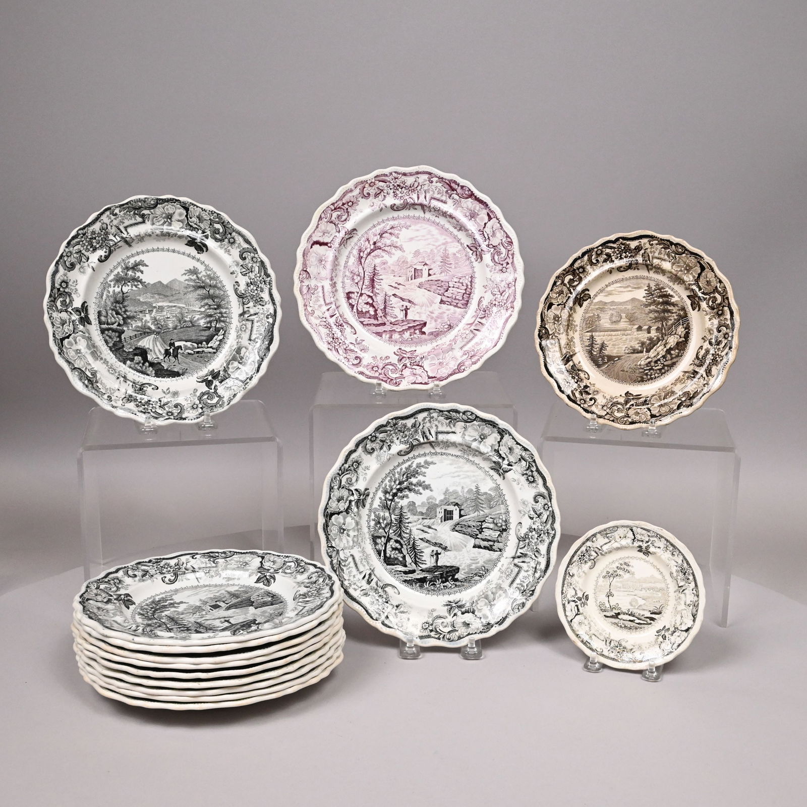 'Picturesque Views' Series,14 Staffordshire Plates (1 of 11)