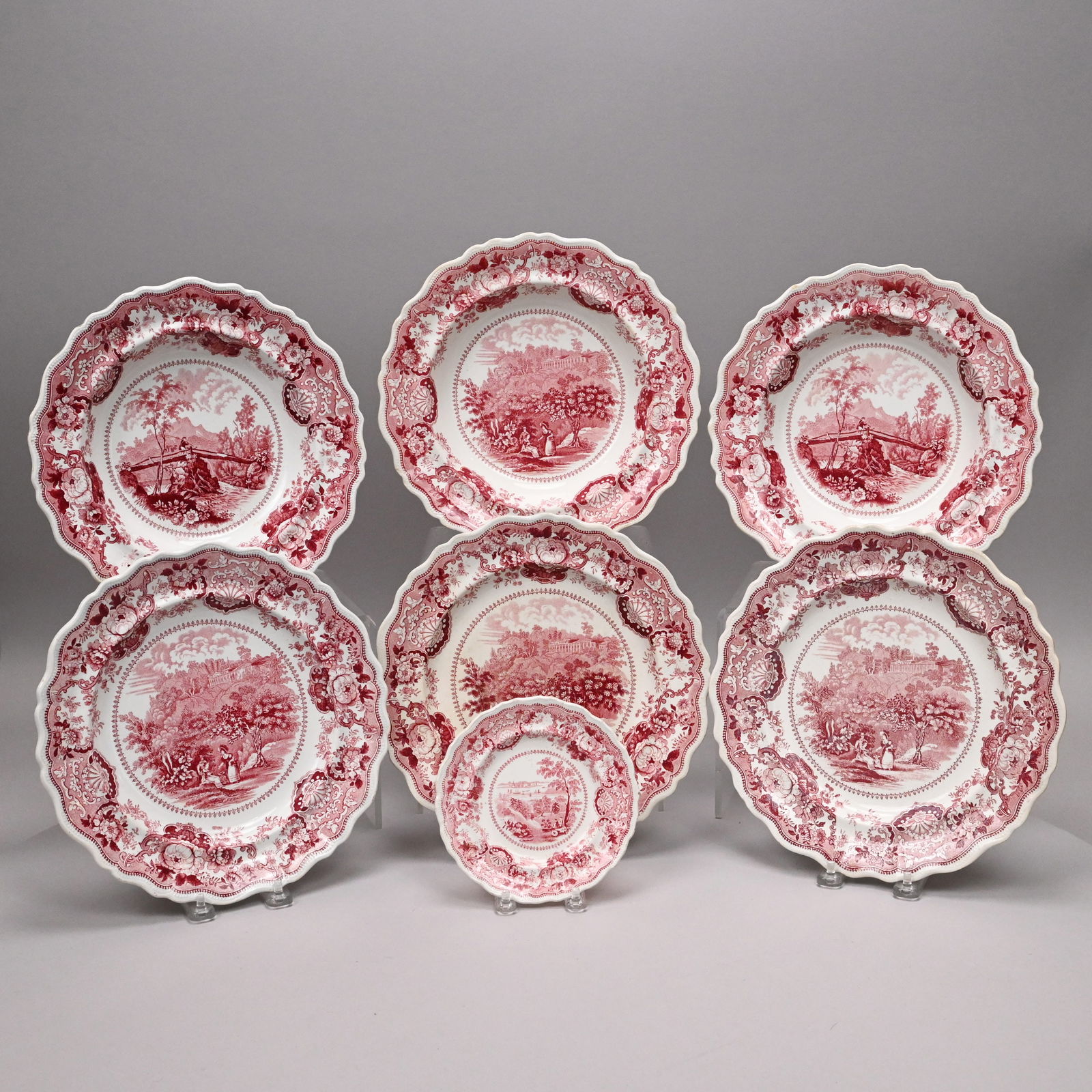 'U.S. Views' Series, Seven Staffordshire Plates (1 of 15)