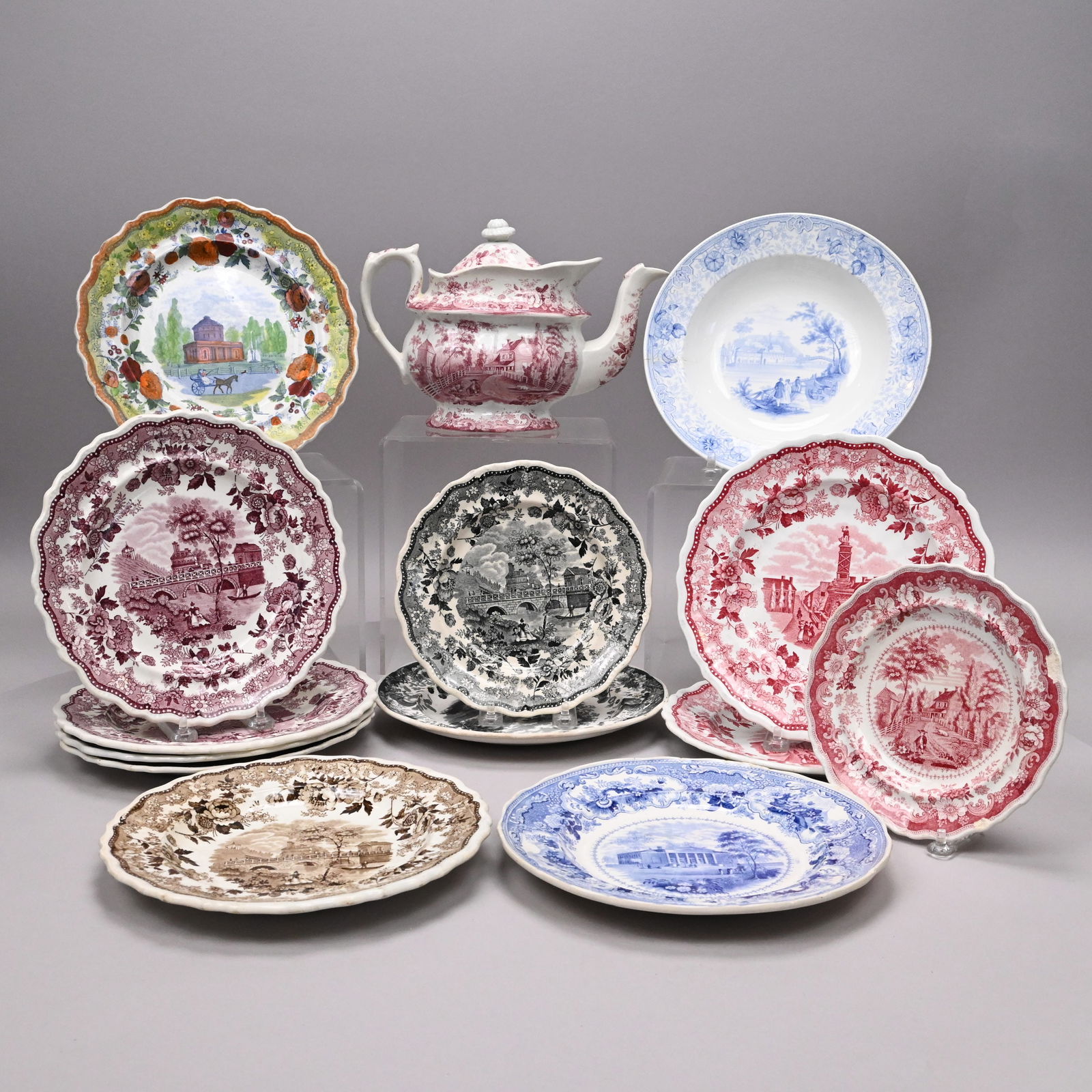Fourteen Staffordshire Wares, Mid-Atlantic Views (1 of 19)