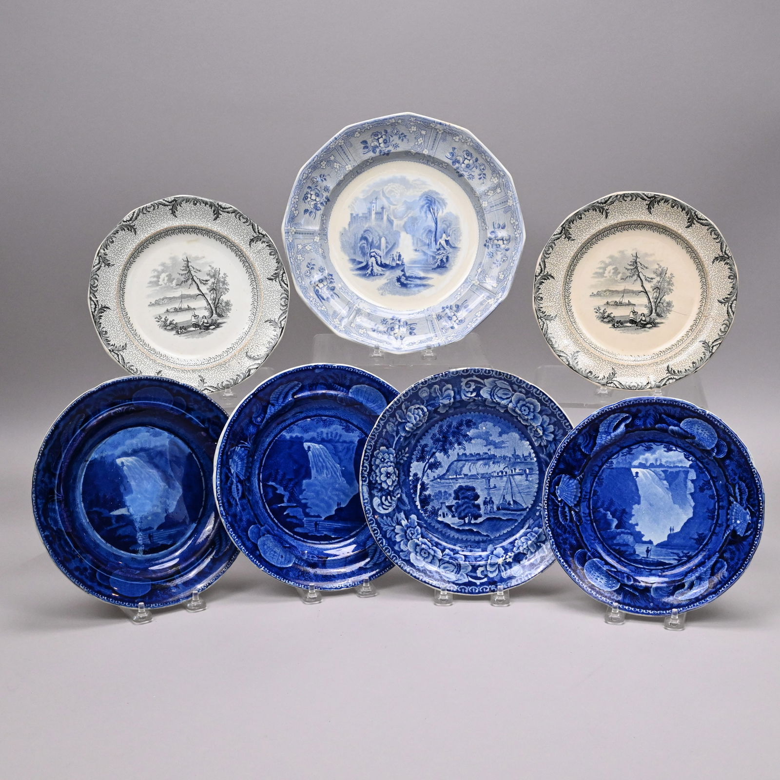 Seven Staffordshire Transfer-Printed Plates,Canada (1 of 15)