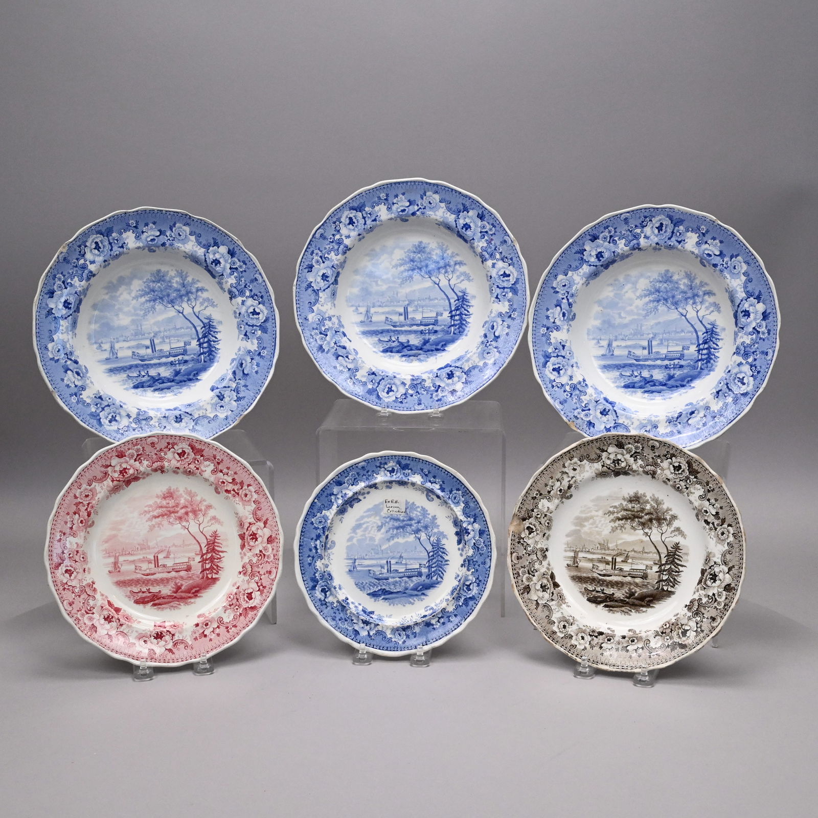 "City of Montreal"Six Staffordshire Printed Plates (1 of 17)