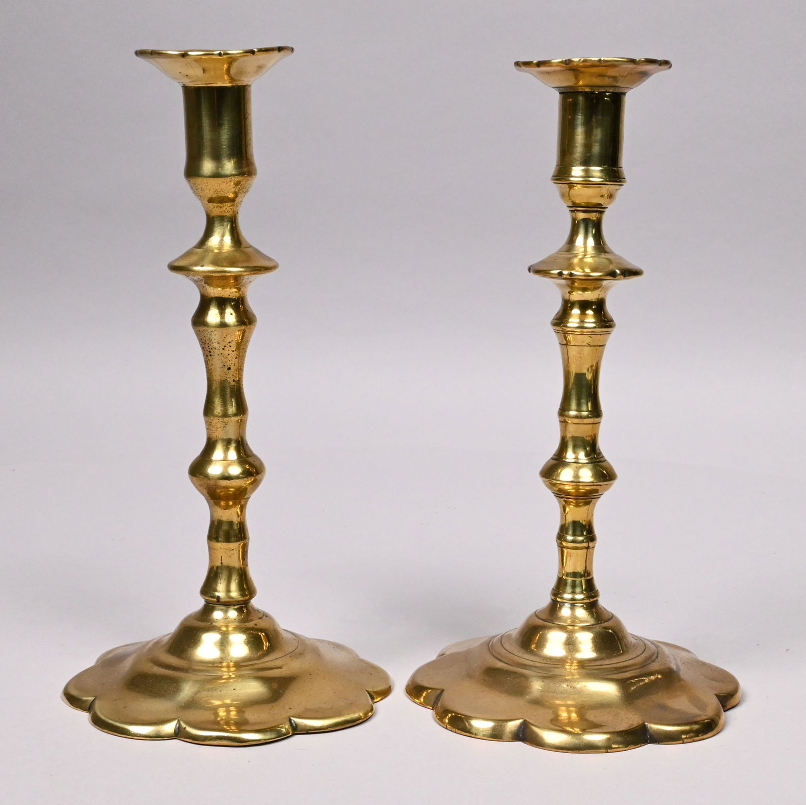 Pair of George III Brass Candlesticks (1 of 6)