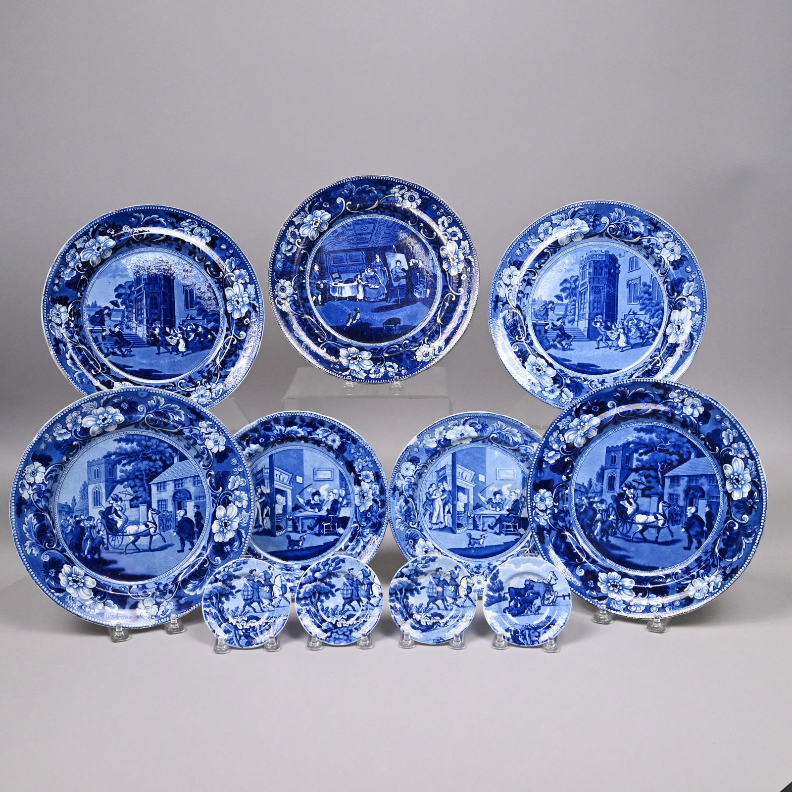 'Doctor Syntax' Series,Eleven Staffordshire Plates (1 of 17)