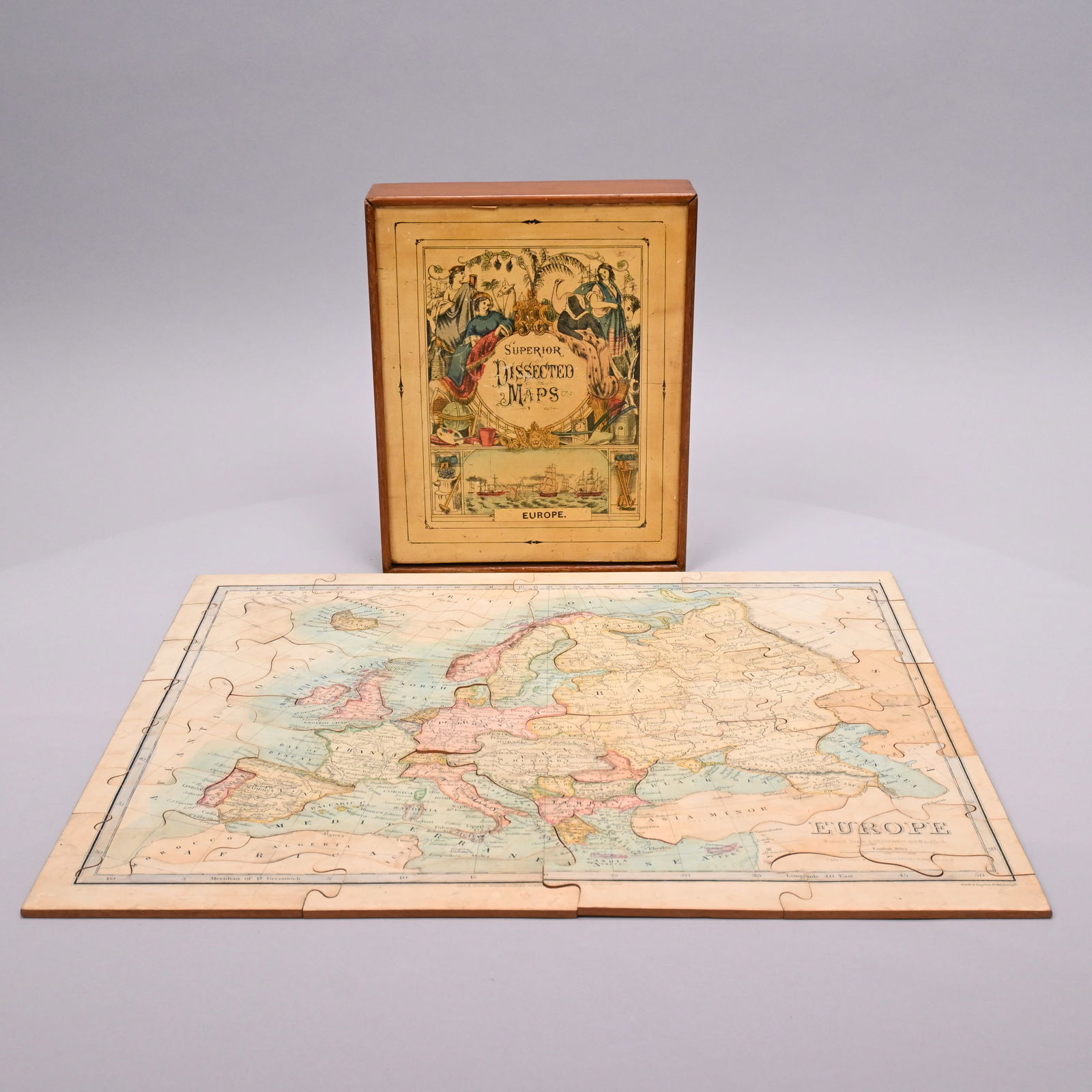 Boxed Superior "Dissected Map" Puzzle of Europe (1 of 11)