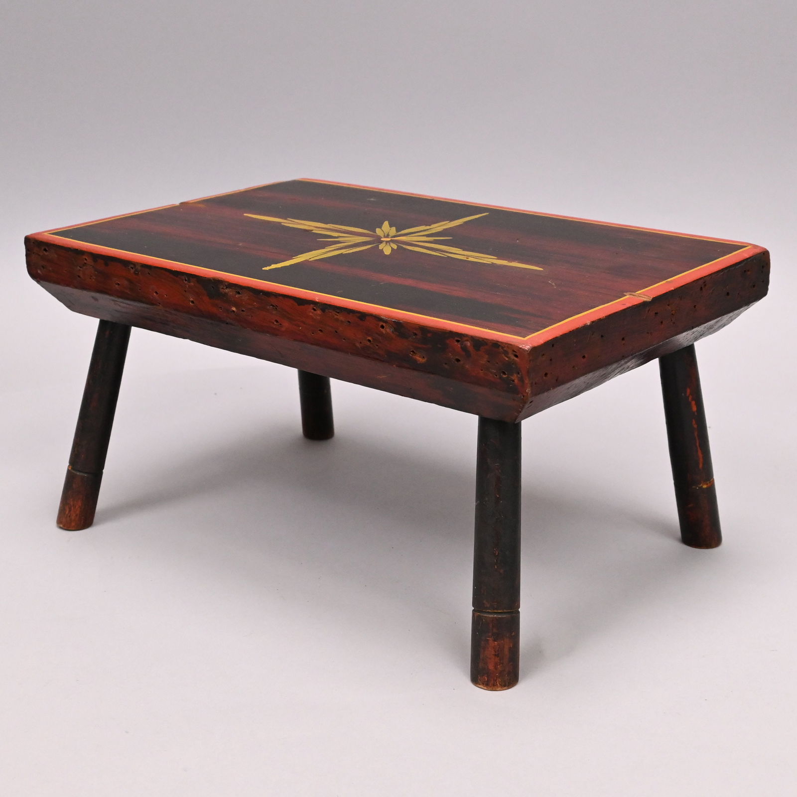 Two Paint-Decorated Wood Cricket Stools - 10