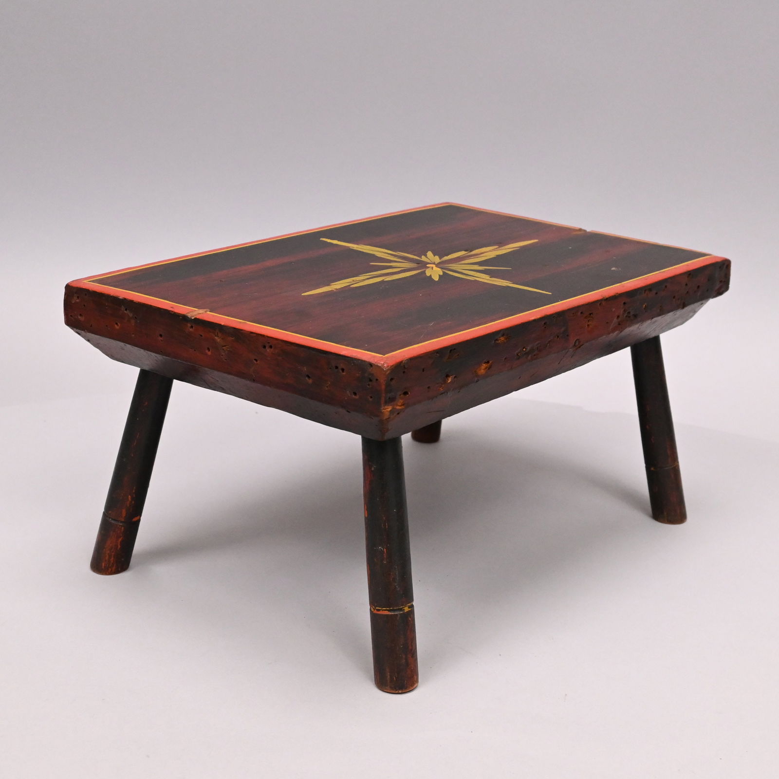 Two Paint-Decorated Wood Cricket Stools - 11