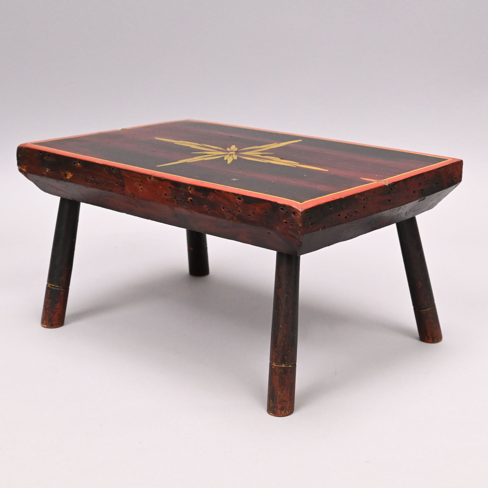 Two Paint-Decorated Wood Cricket Stools - 8