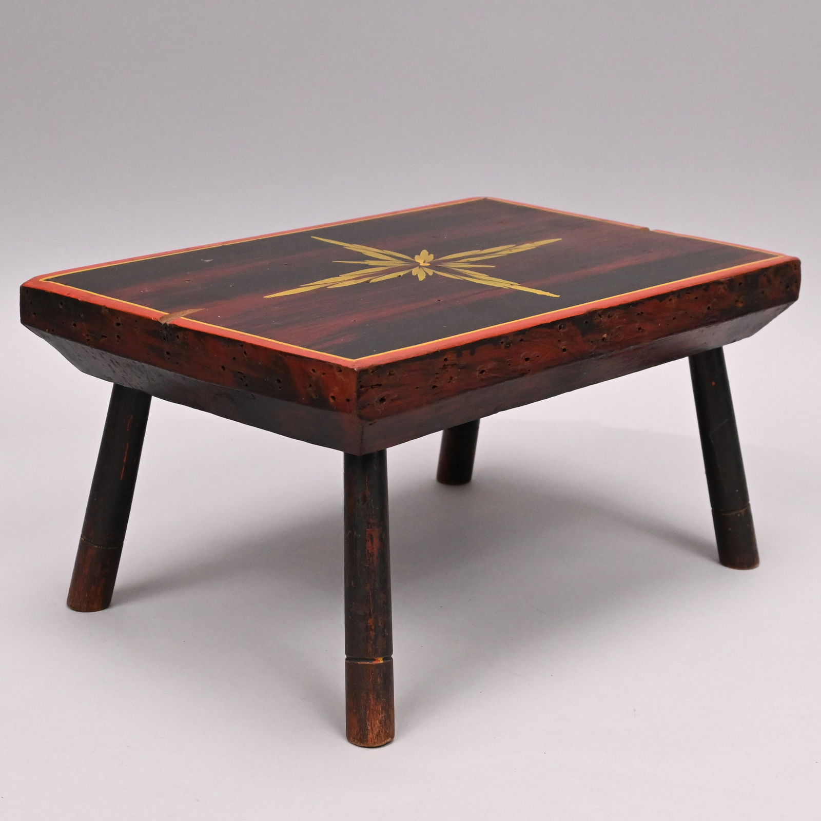 Two Paint-Decorated Wood Cricket Stools - 9