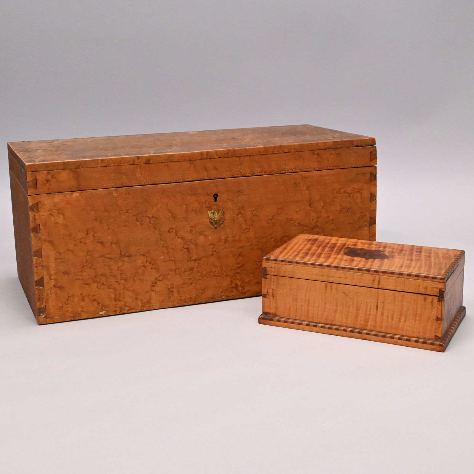 Two New England Maple Document Boxes, 19th Century (1 of 14)