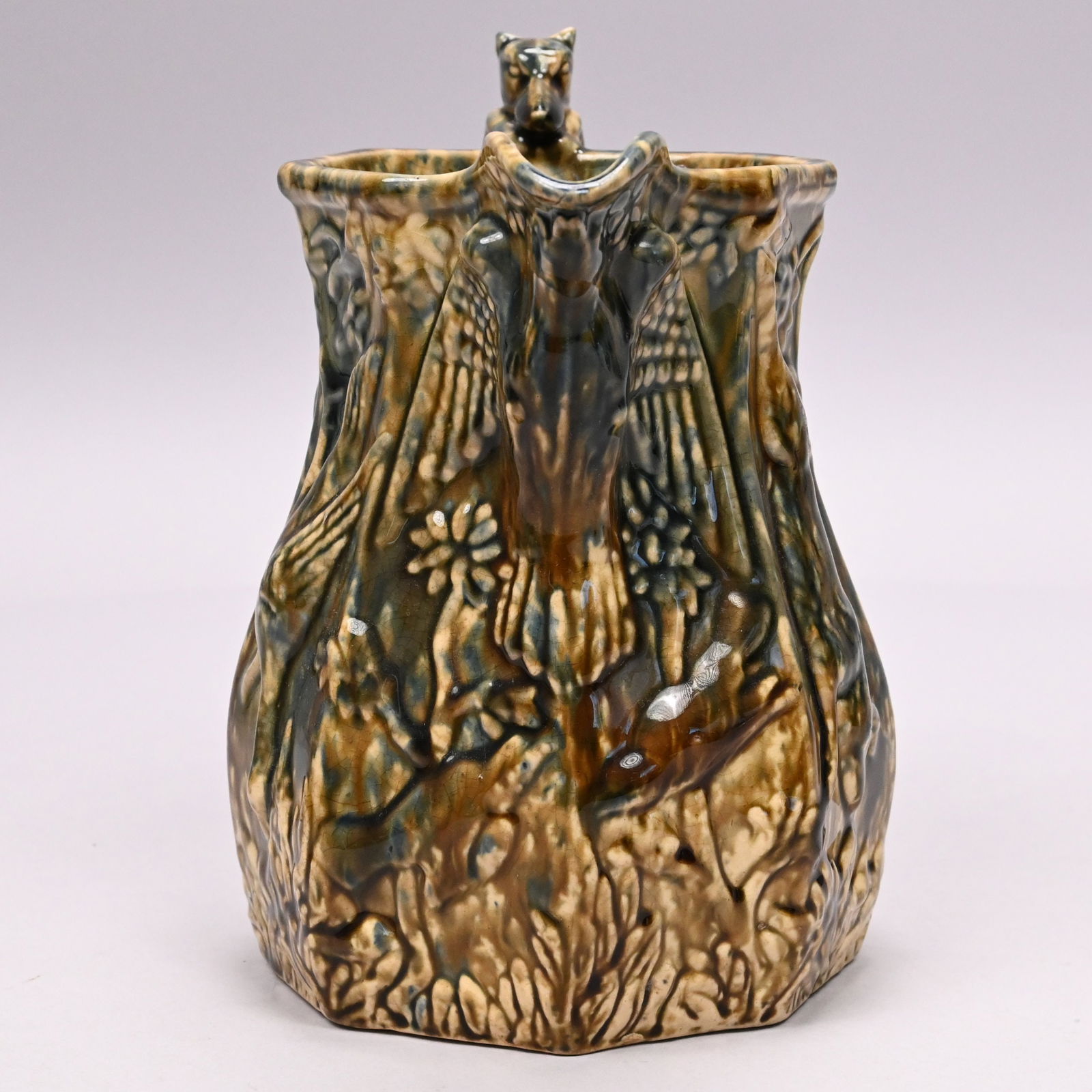 Patriotic Flint Enamel-Glazed Yellow Ware Pitcher - 2