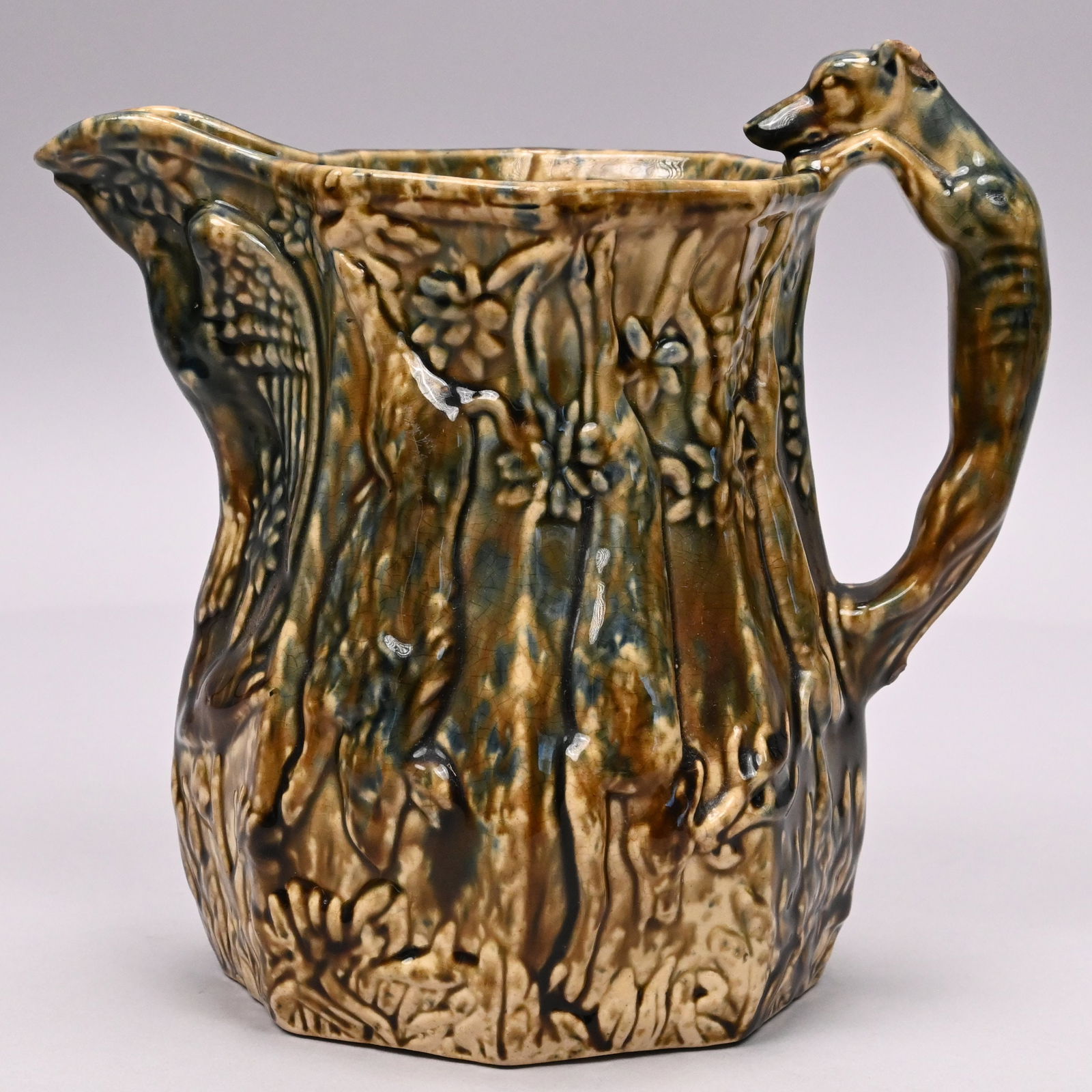 Patriotic Flint Enamel-Glazed Yellow Ware Pitcher - 3