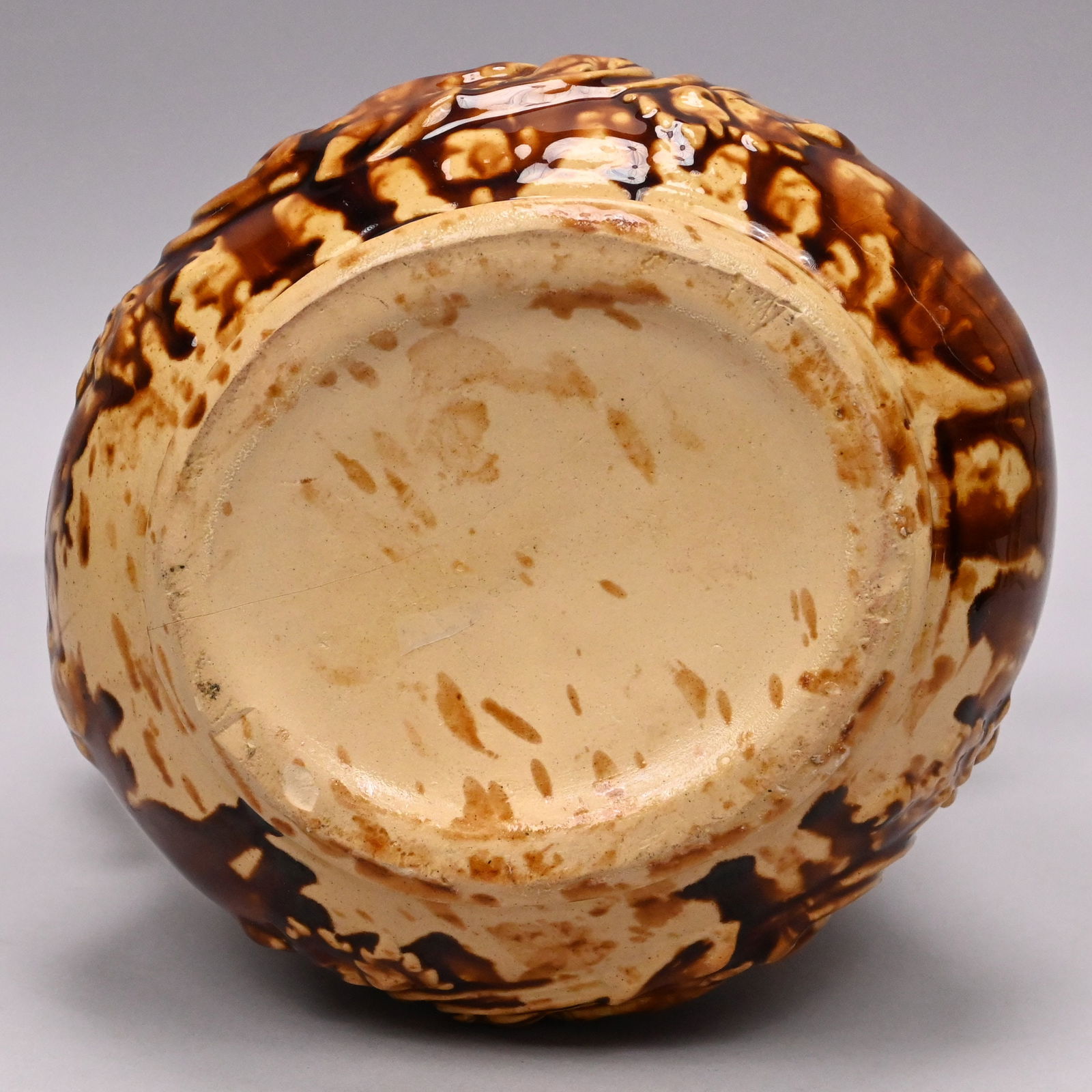 Two Rockingham-Glazed Yellow Ware Pitchers - 7