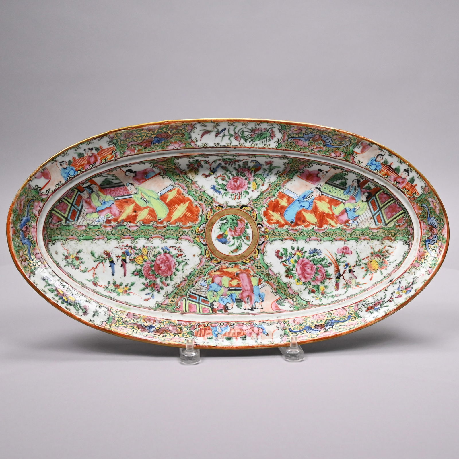 Chinese Export Porcelain Rose Medallion Platter (1 of 5)