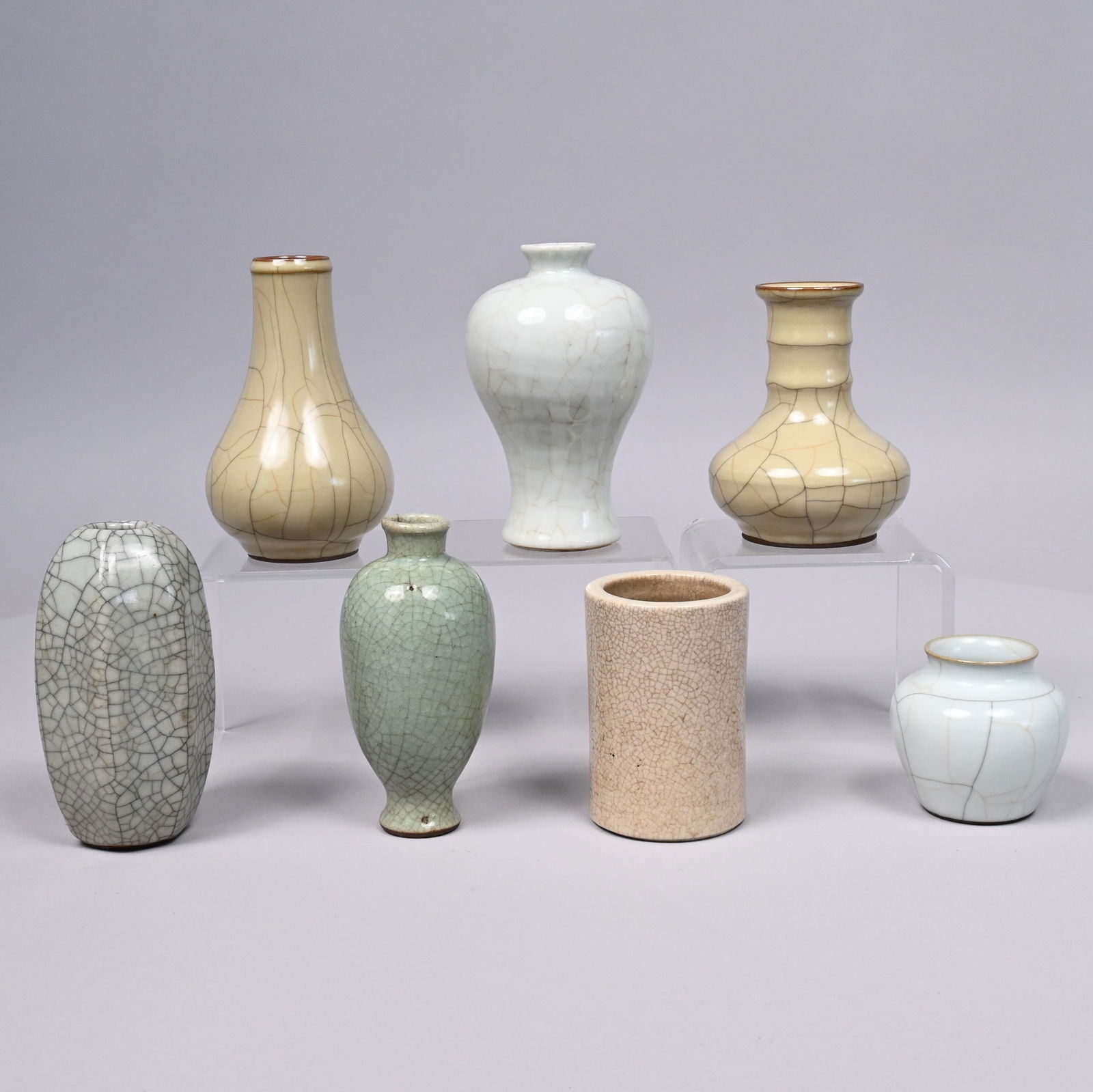 Seven Chinese Earthenware & Porcelain Glazed Vases (1 of 13)