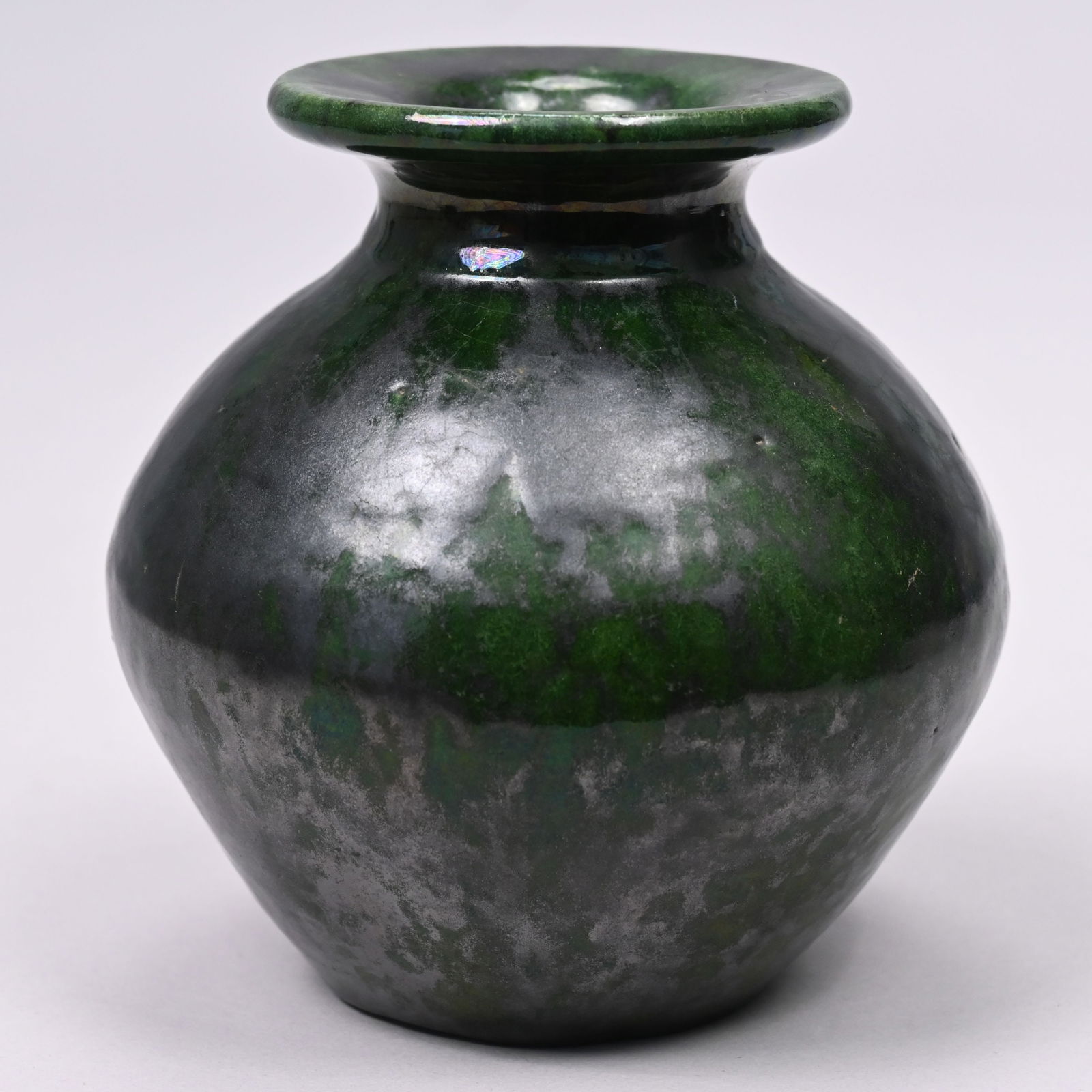 Five Chinese Glazed Earthenware Vases and a Censer - 11