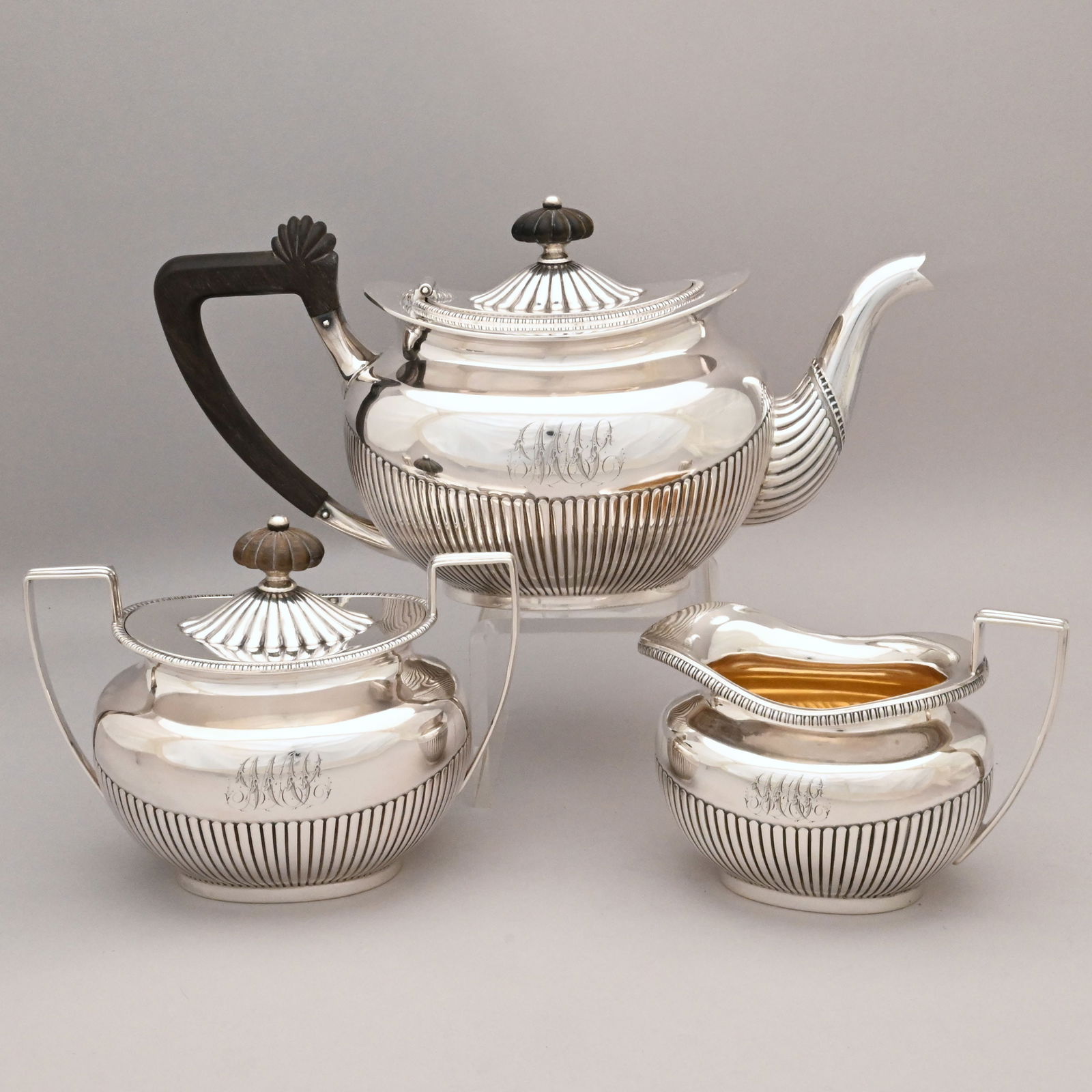 American Sterling Silver Three-Piece Tea Service (1 of 16)