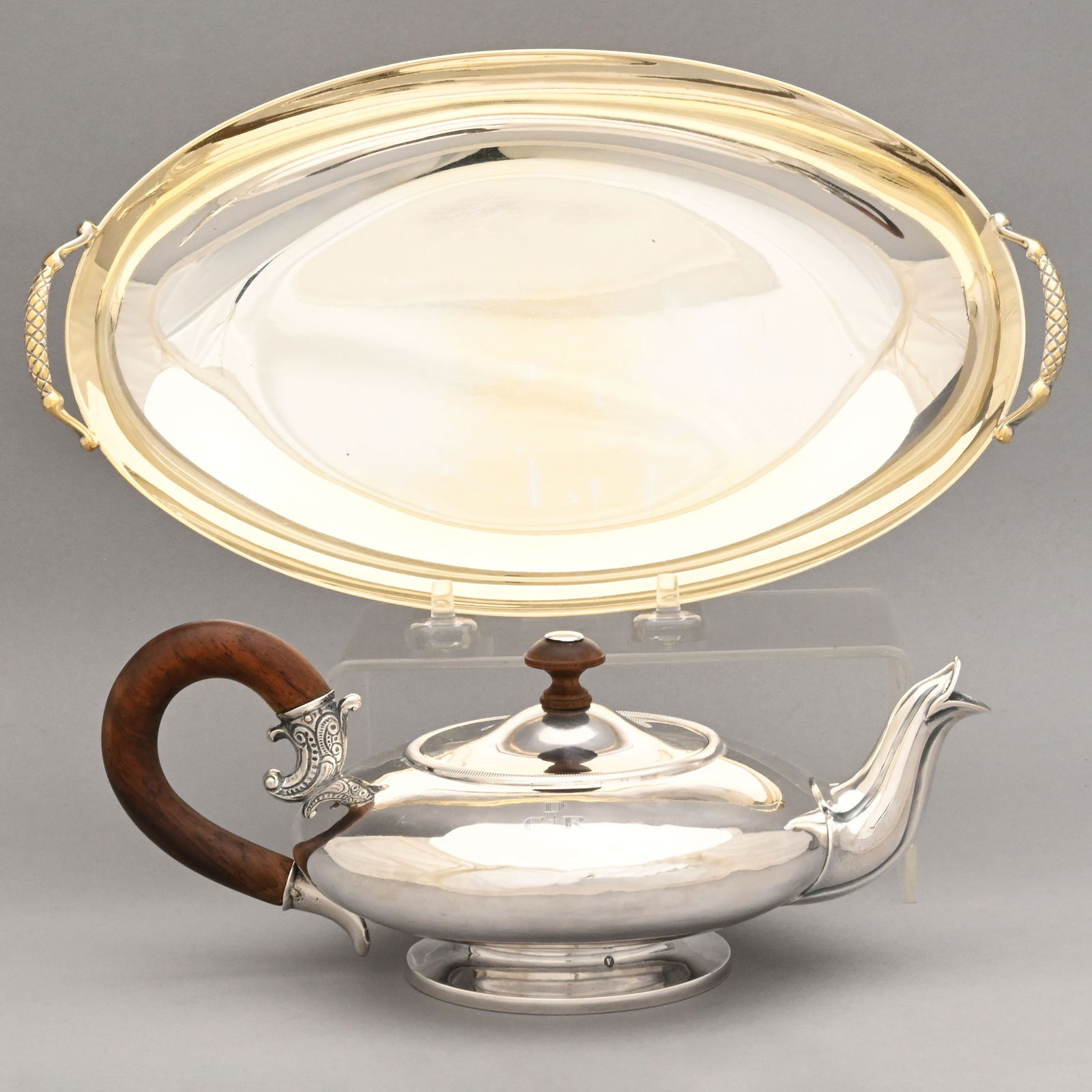 Dutch Silver Teapot and a German Silver-Gilt Tray (1 of 8)