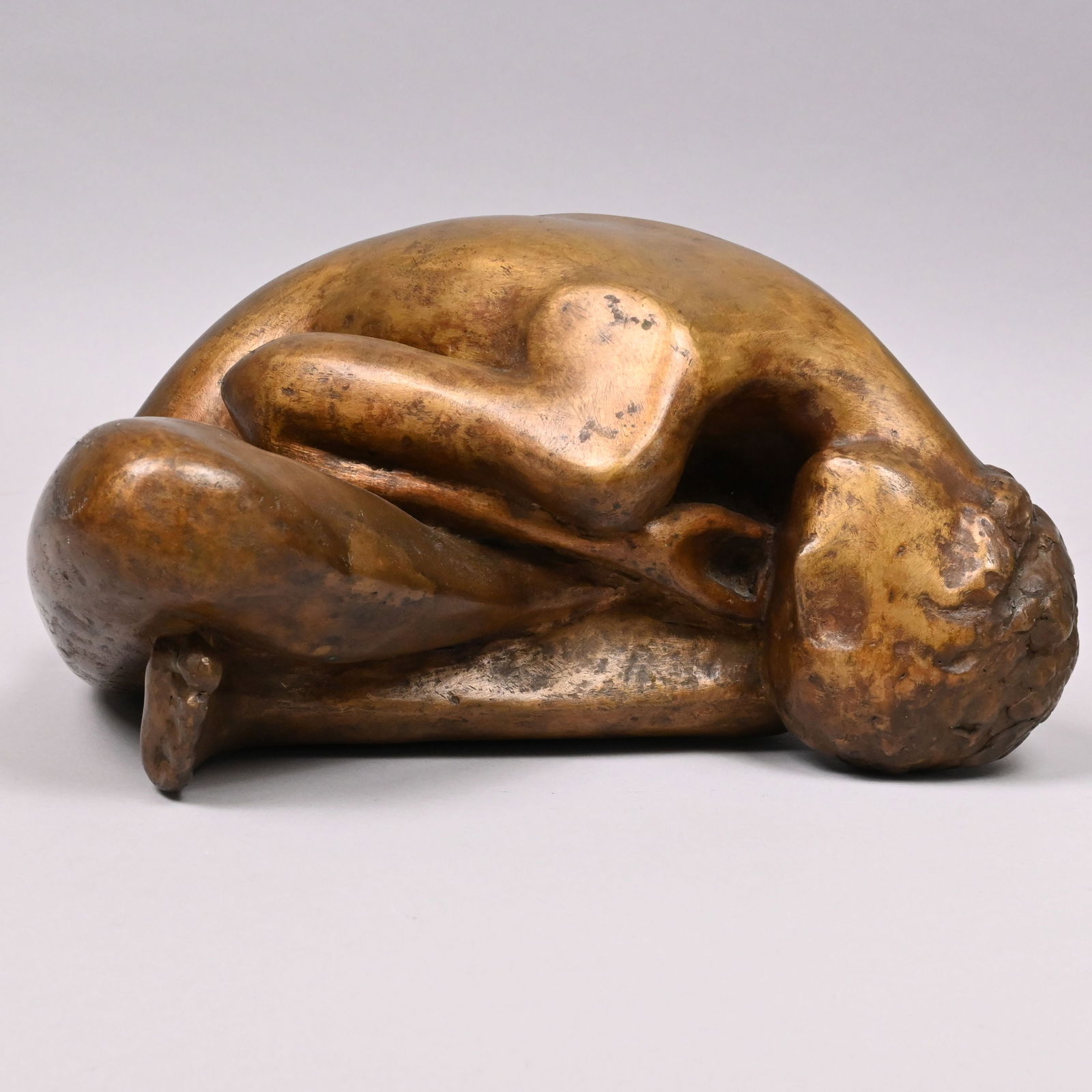 Marianna Pineda - Study for a Woman, 1972: Marianna Pineda (1925, Evanston, Illinois - 1996, Boston, Massachusetts). Study for a Woman, Patinated-Bronze Figure, 1972. In gold patina, signed with the conjoined initials and year date "MP 72"