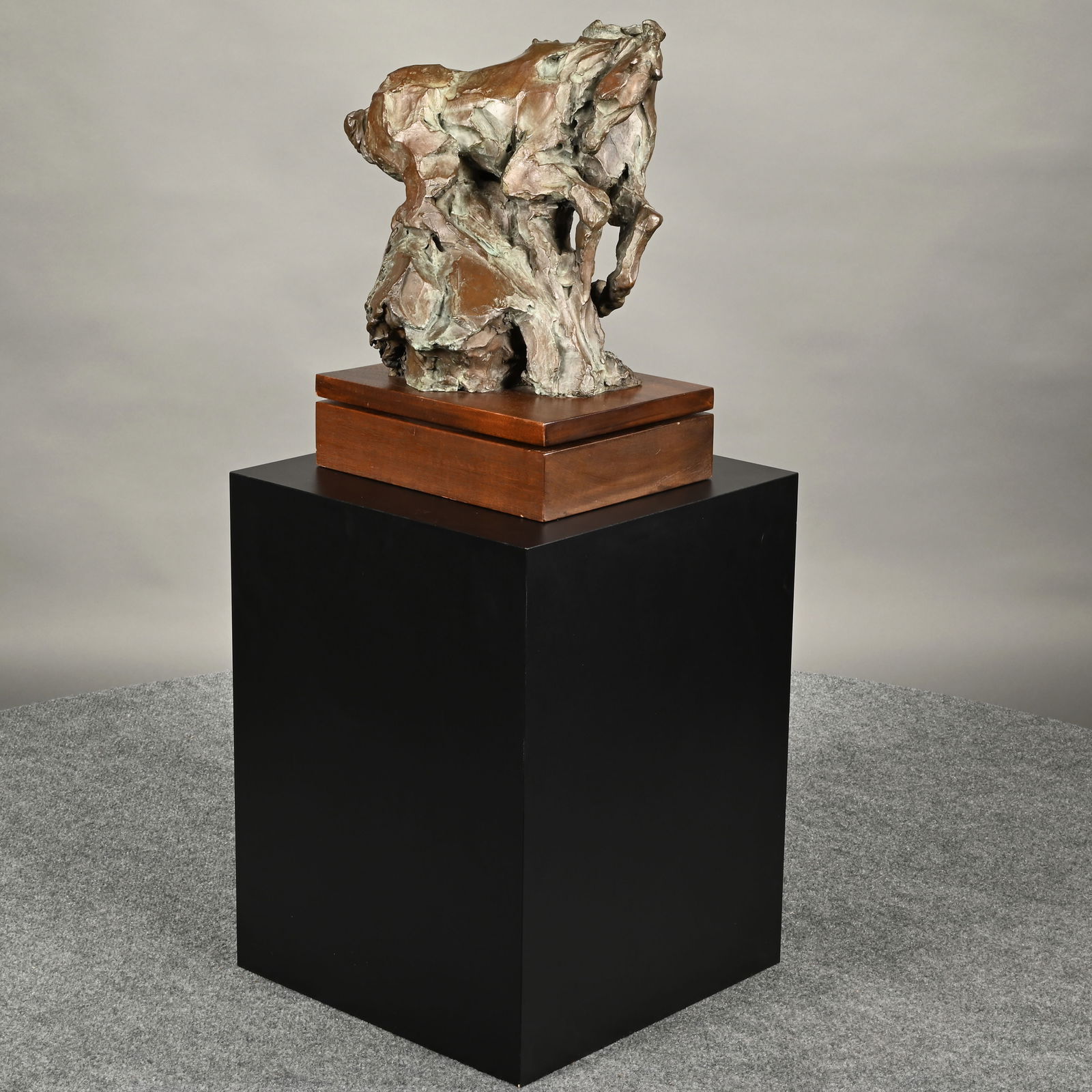 Jean Richardson - "Genesis": Jean Richardson (American, b. 1940). "Genesis," Bronze Sculpture of a Horse. In brown and verdigris patination, signed and dated "Richardson/ 89," numbered 8/ 50 with foundry mark for John Szoke,