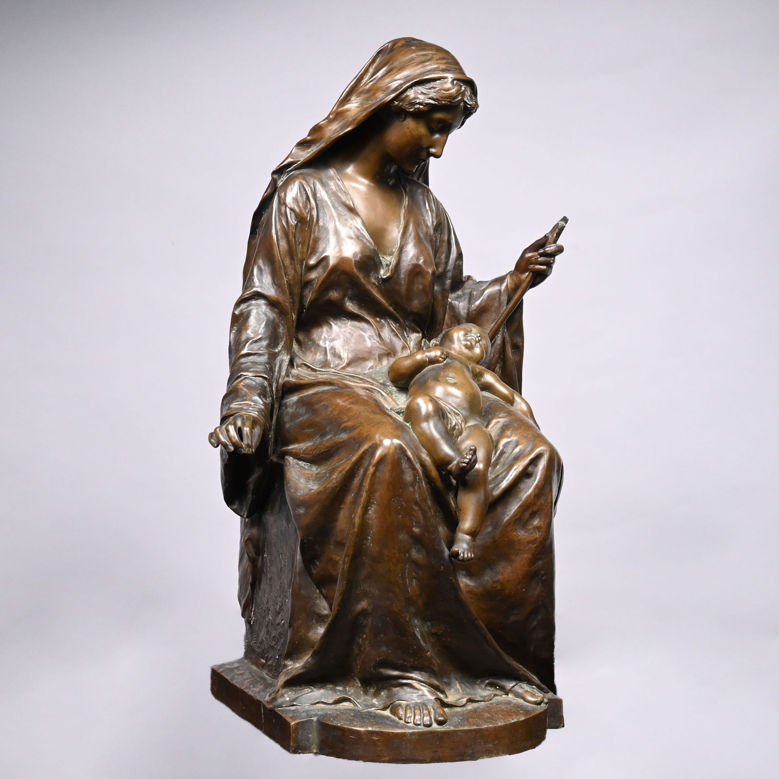 French Bronze Figural Group of theVirgin and Child (1 of 9)