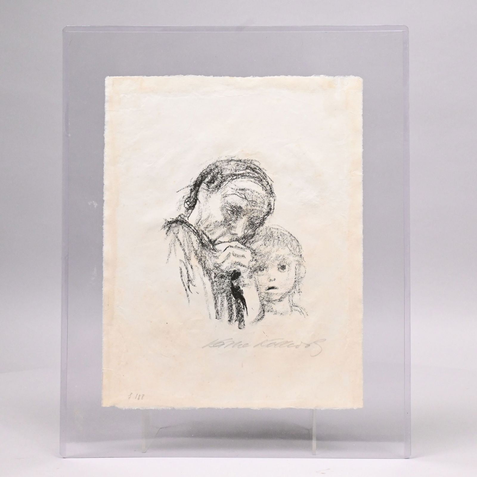 Kathe Kollwitz - "Mutter und Kind": Kathe Kollwitz (German, 1867 - 1945). "Mutter und Kind (Mother and Child)," 1925. Lithograph on deckled paper, signed "Kathe Kollwirz" in pencil below the image, (sheet size 11 x 8.6 inches),
