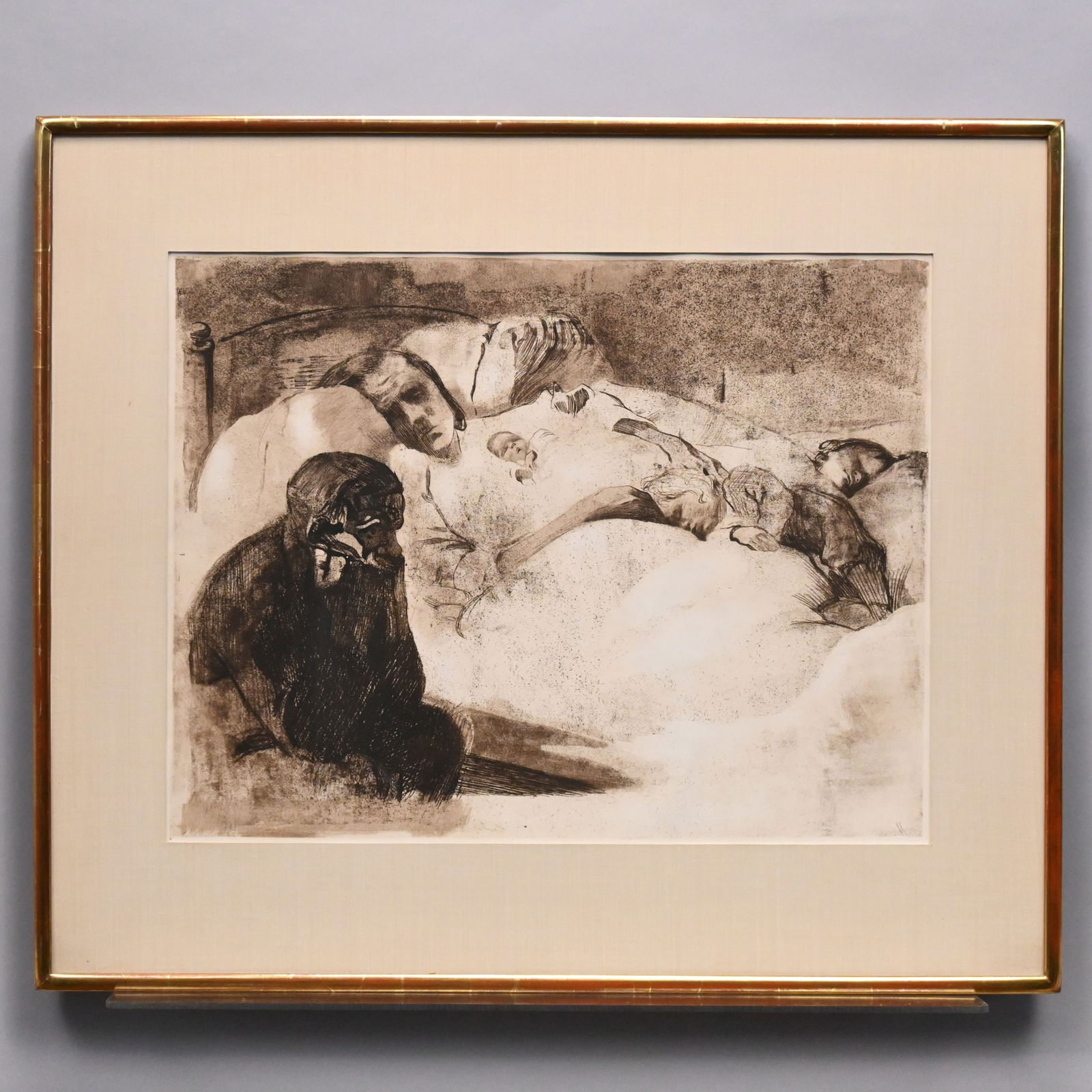 Kathe Kollwitz - "Unemployment (Arbeitslosigkeit)": Kathe Kollwitz (German, 1867 - 1945). "Unemployment (Arbeitslosigkeit)," 1909. Etching with drypoint and aquatint on paper, (sheet 16.25 x 21.25 inches, sight). Edition: Von der Becke, 1931;