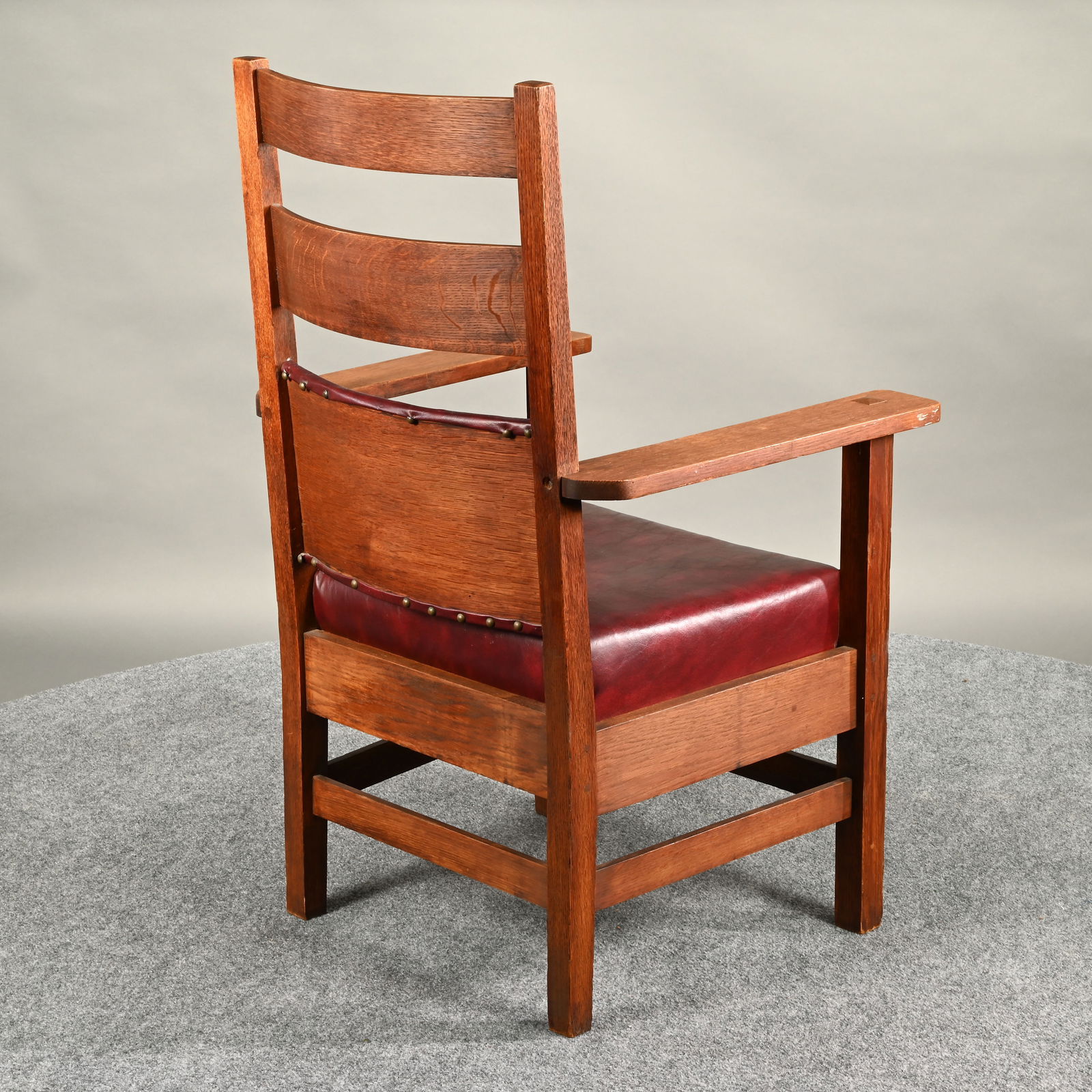 Arts & Crafts Oak Armchair - 7