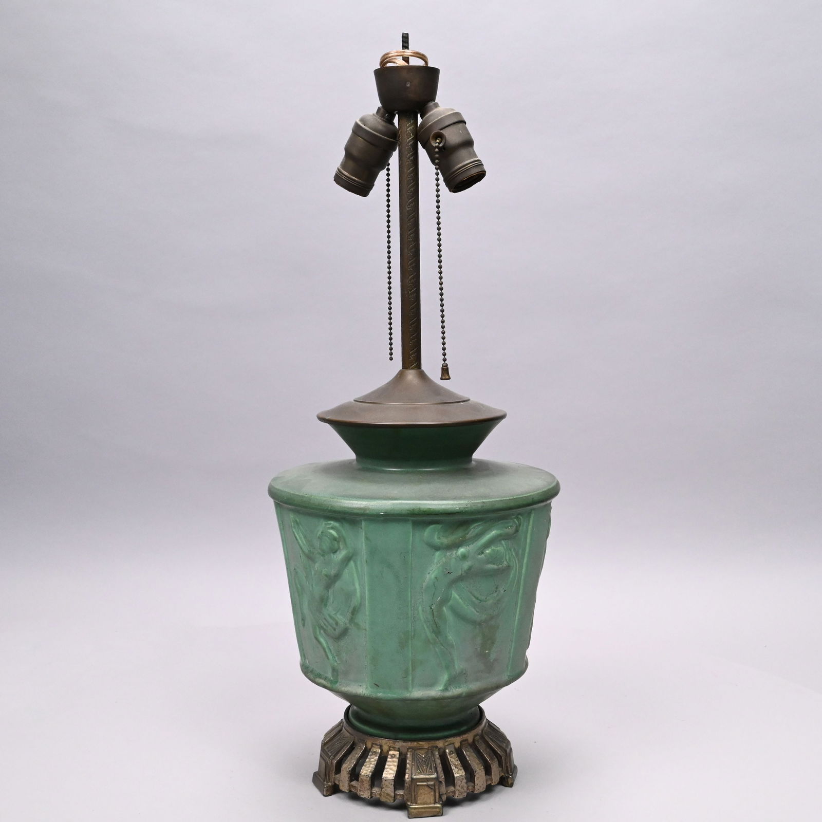 Art Deco Pottery Table Lamp, Muncie Pottery - 4
