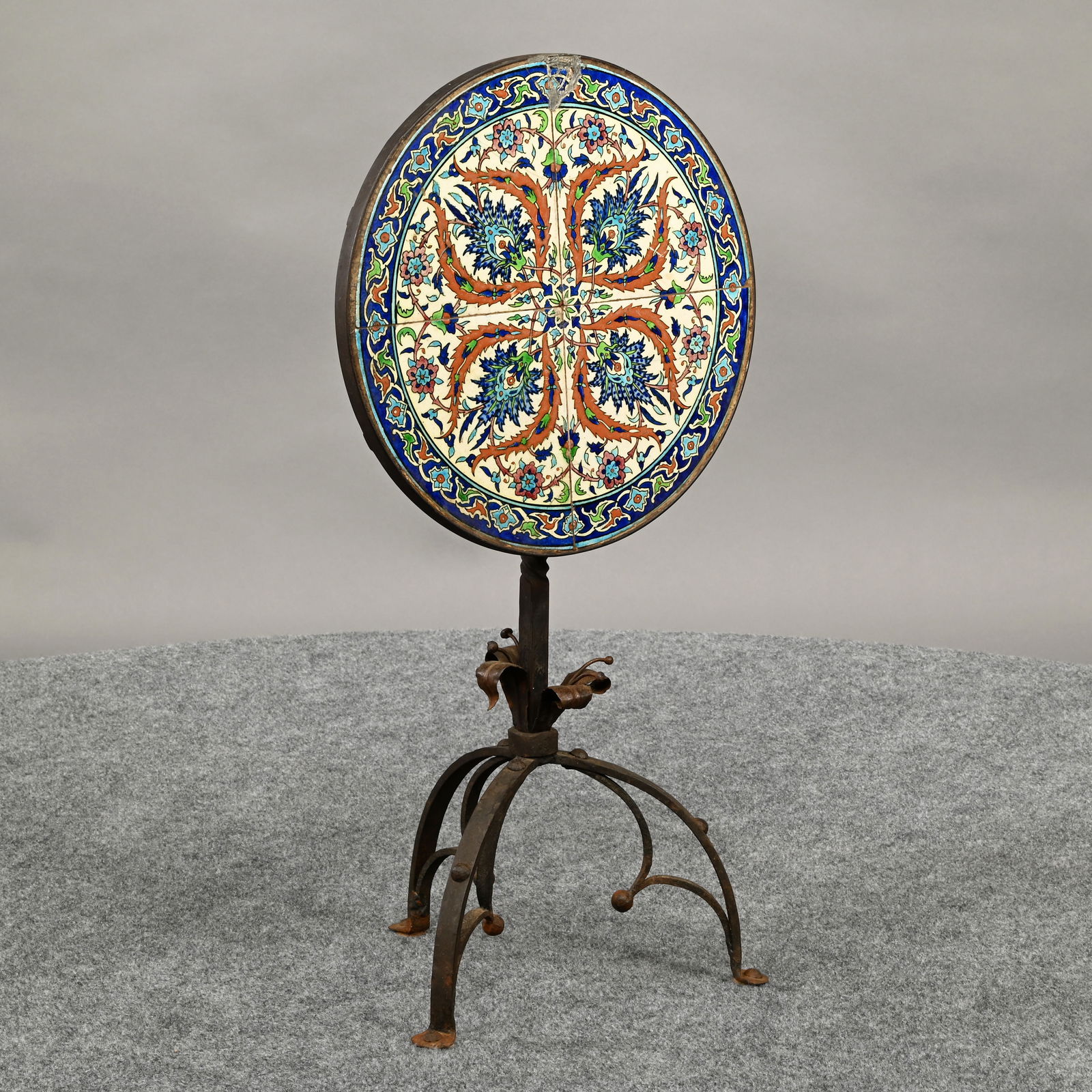 Turkish Islamic Wrought-Iron and Tile Coffee Table (1 of 7)