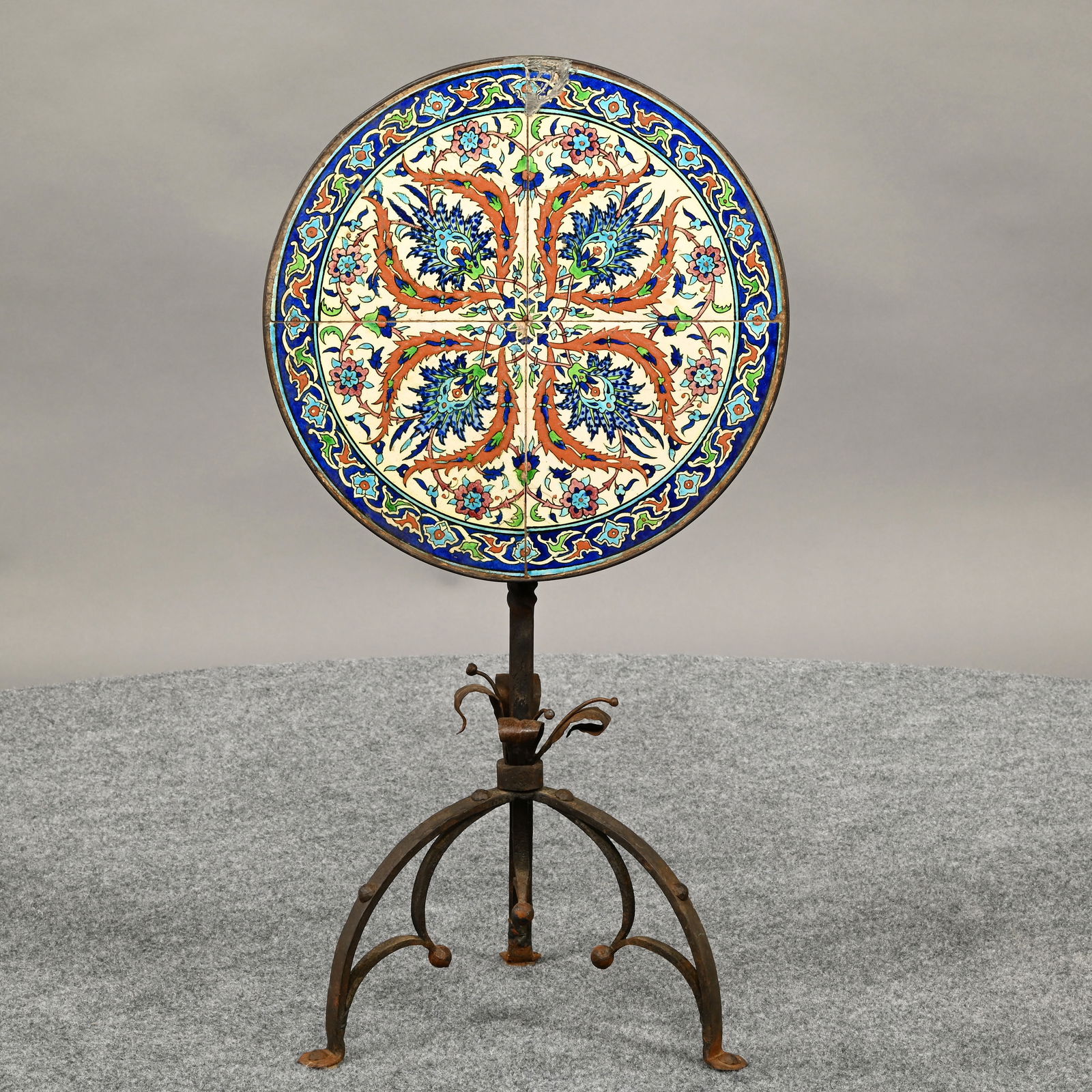 Turkish Islamic Wrought-Iron and Tile Coffee Table - 2