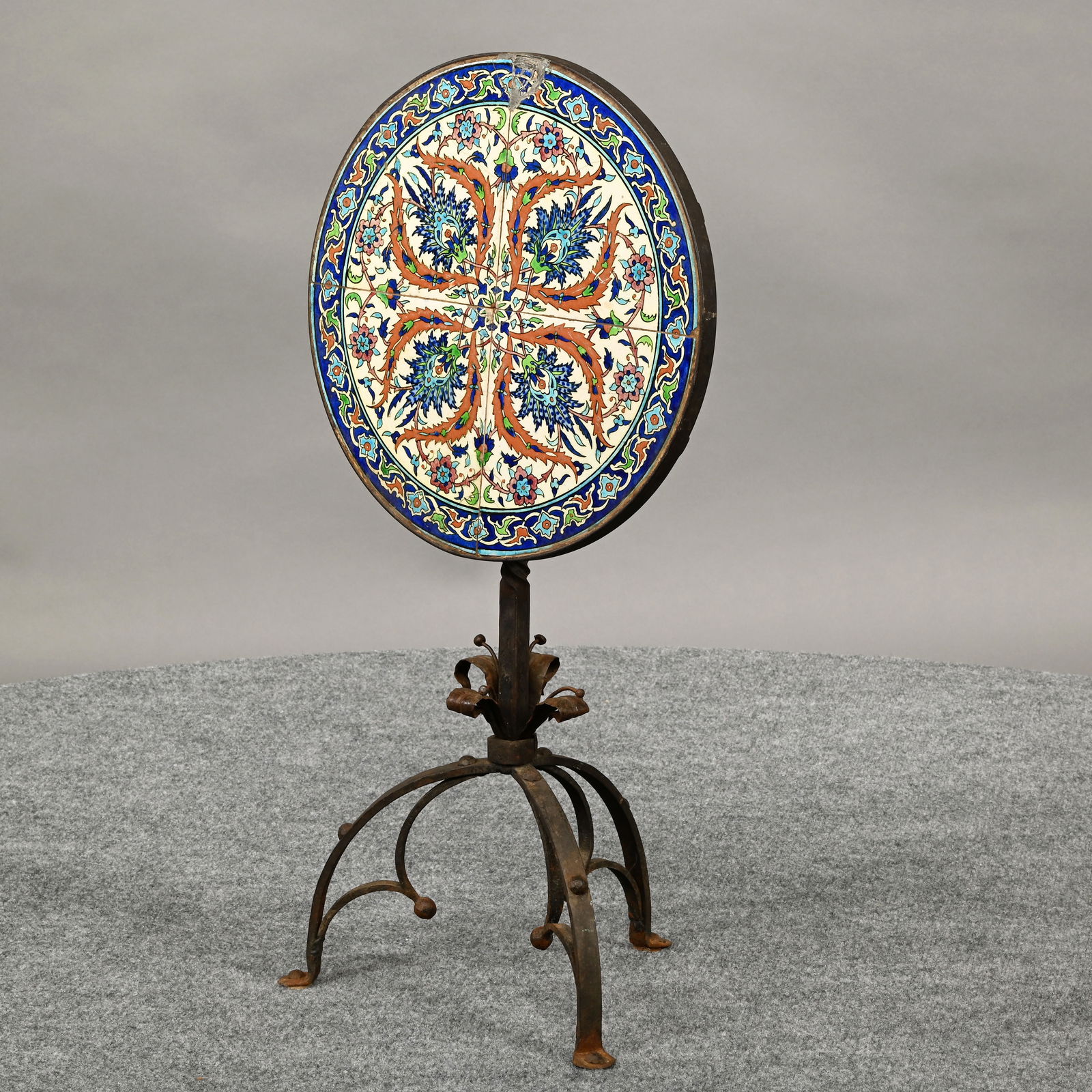 Turkish Islamic Wrought-Iron and Tile Coffee Table - 3