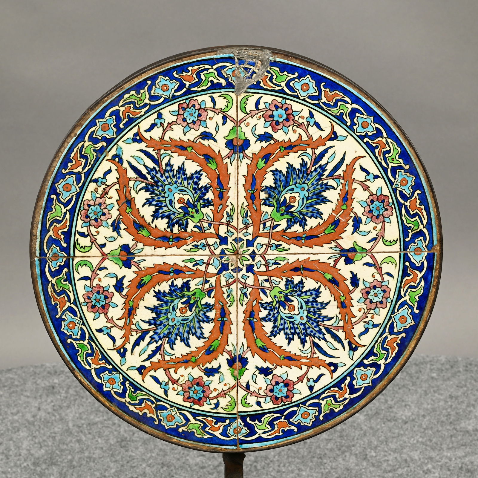 Turkish Islamic Wrought-Iron and Tile Coffee Table - 7