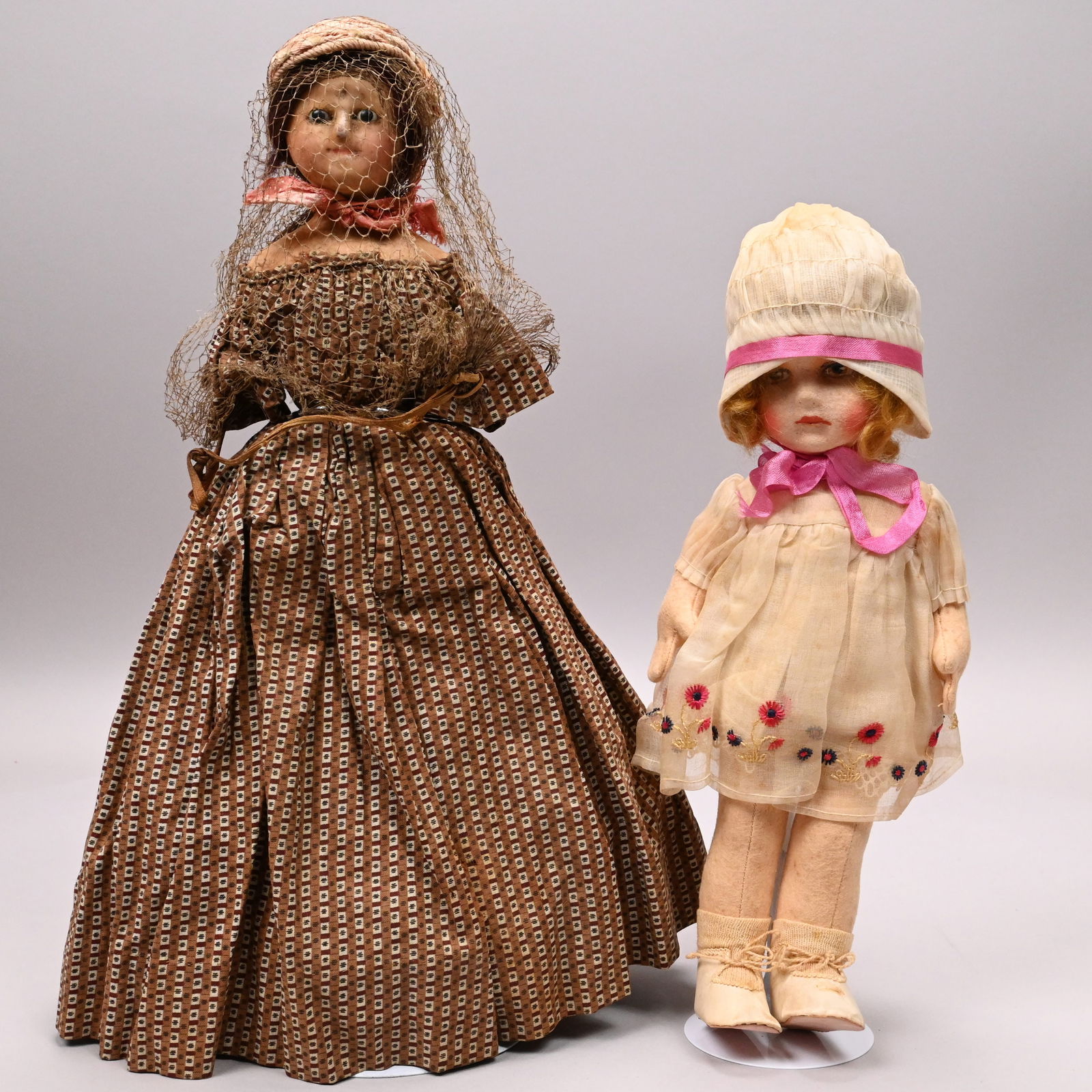 Early Doll with Wax Head and a Lenci Doll (1 of 13)