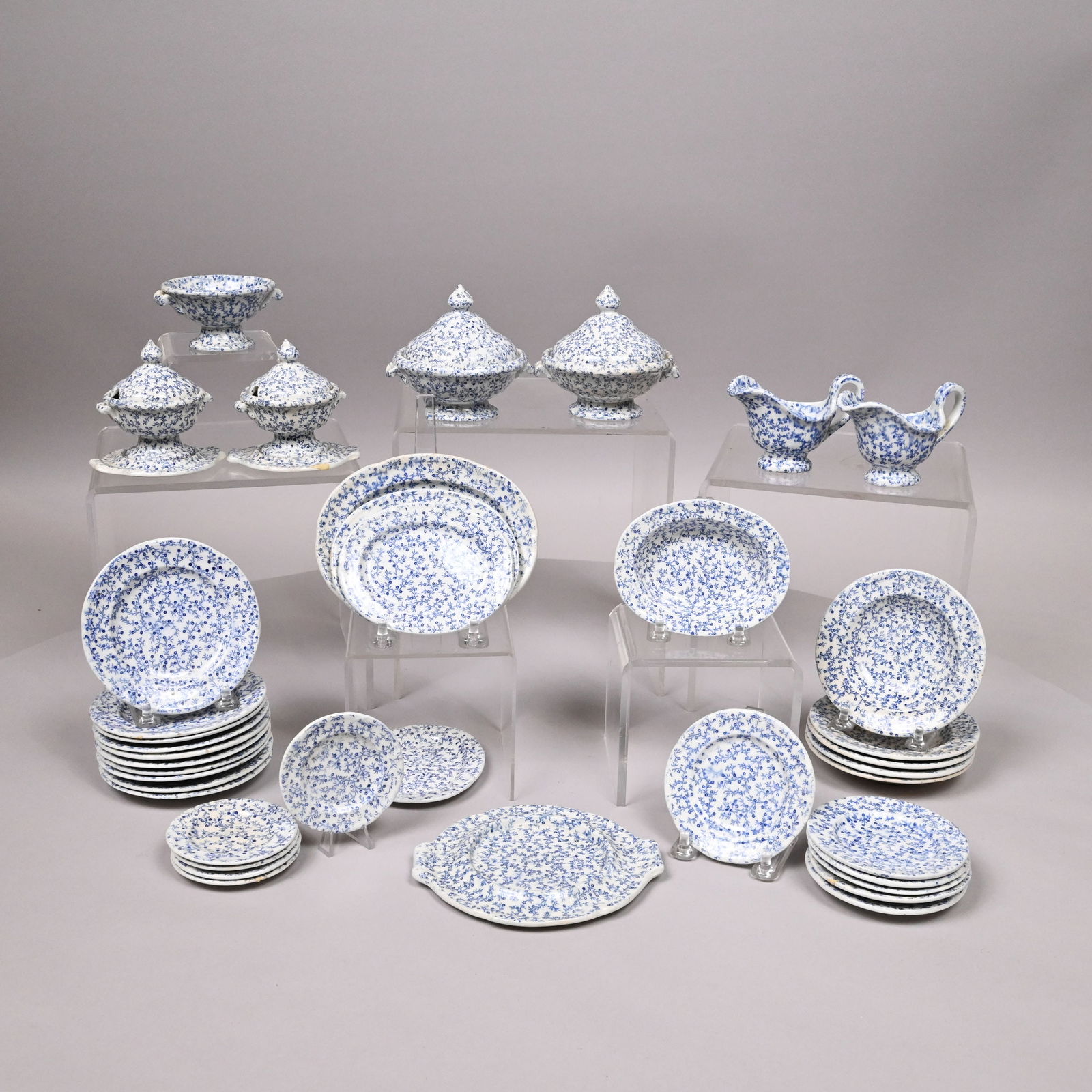 'Printed Flowers',Staffordshire Toy Dinner Service (1 of 20)