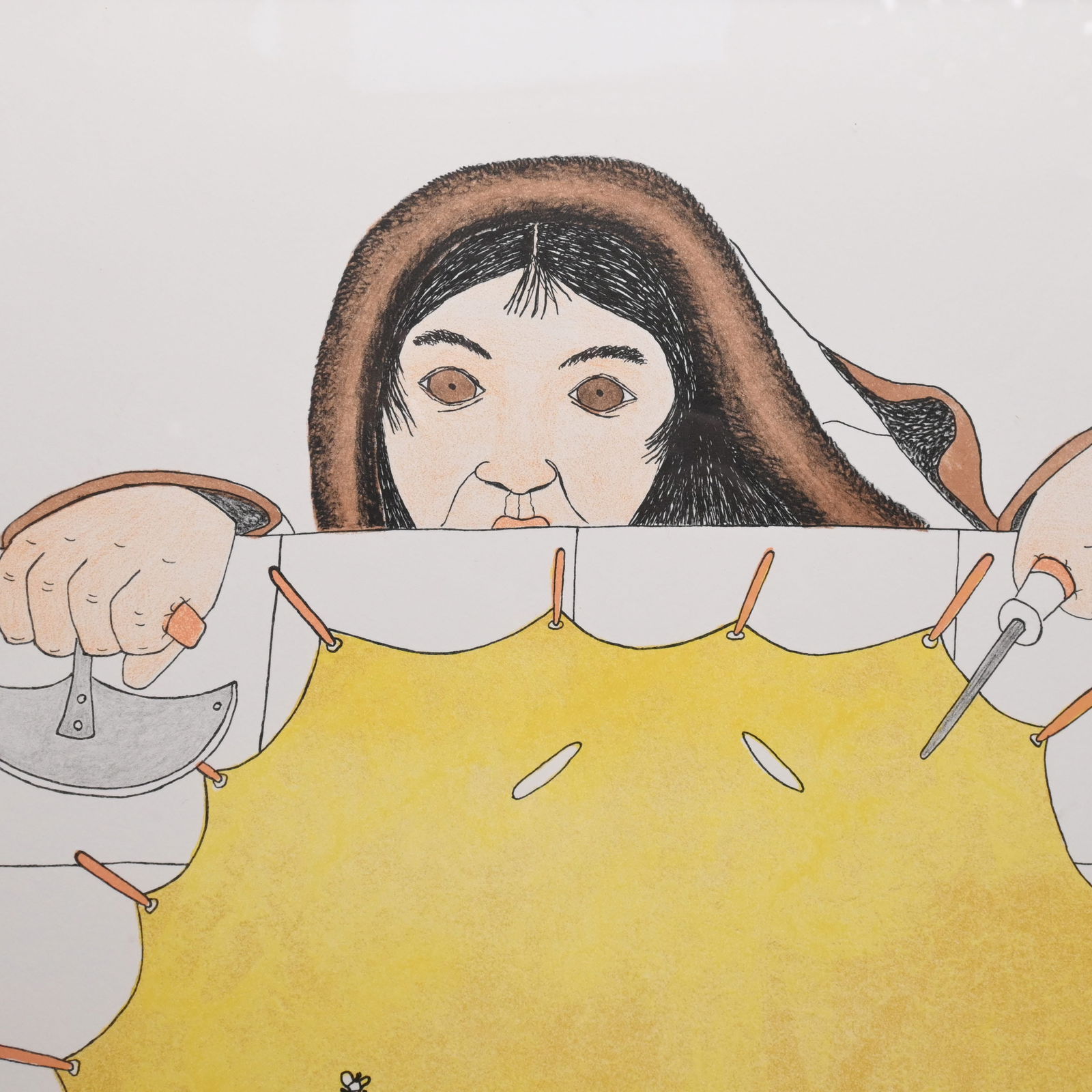 Kananginak Pootoogook - Stretched Sealskin - 2