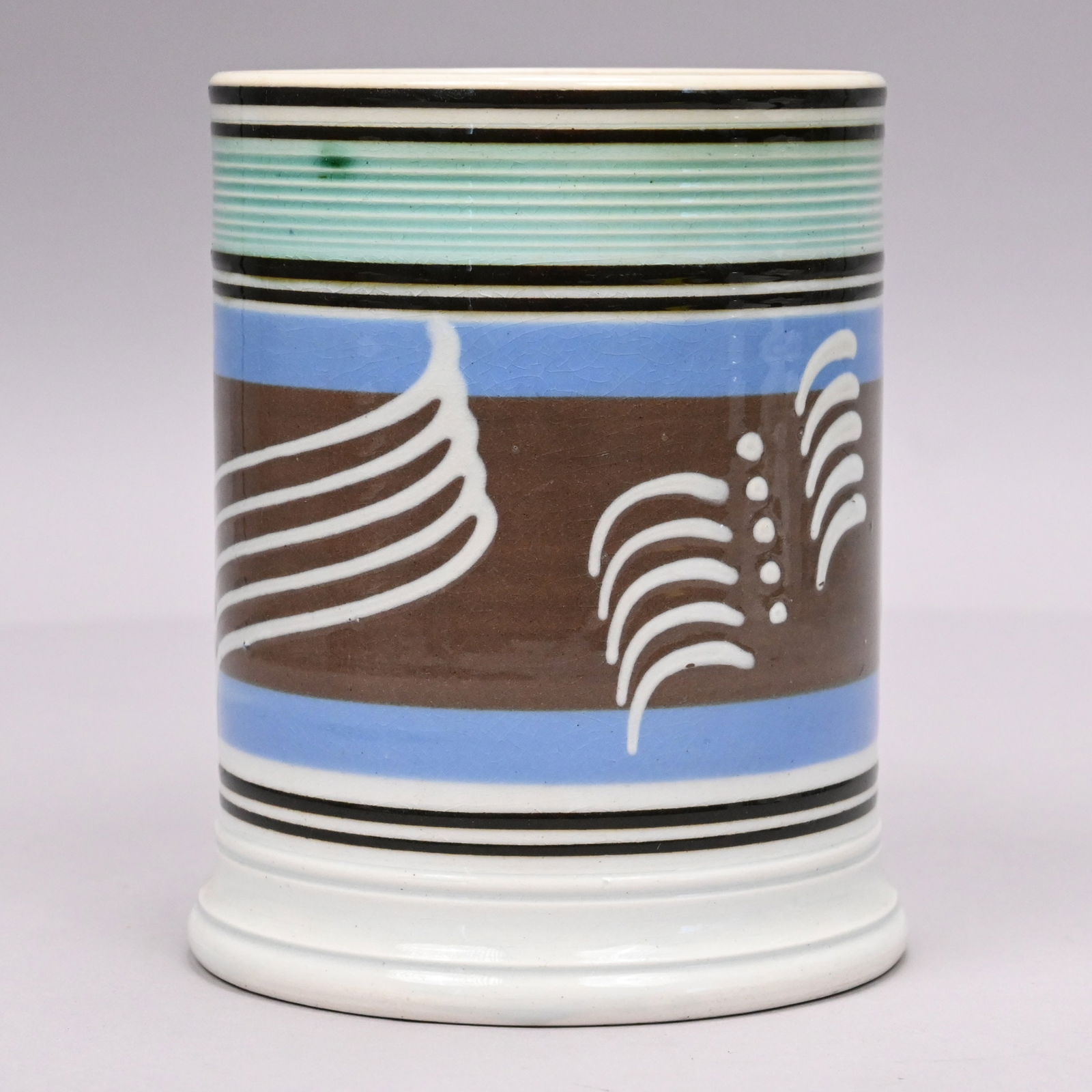 British Pearlware Mochaware Quart Mug - 2