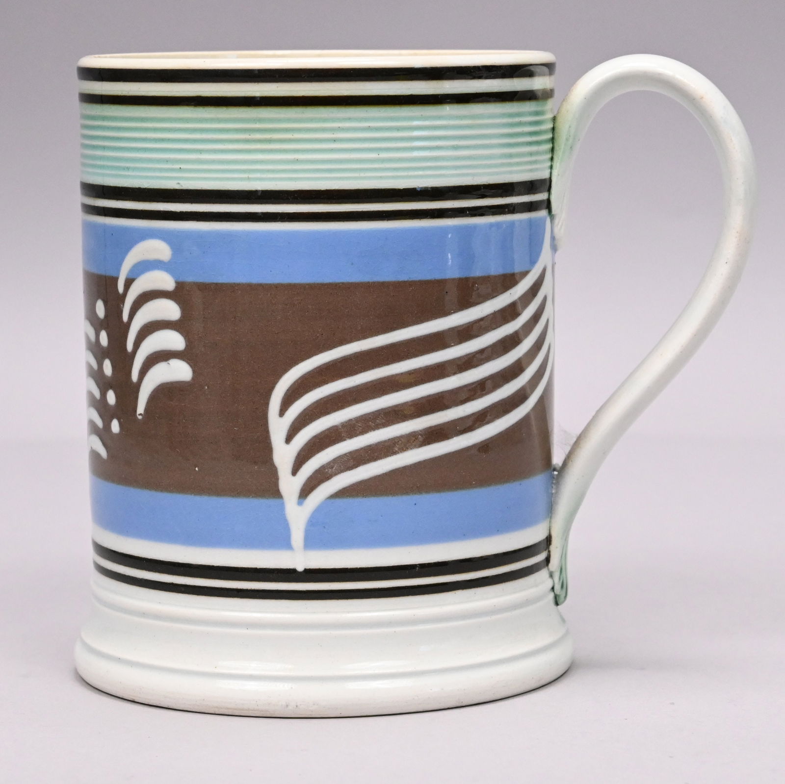 British Pearlware Mochaware Quart Mug - 3