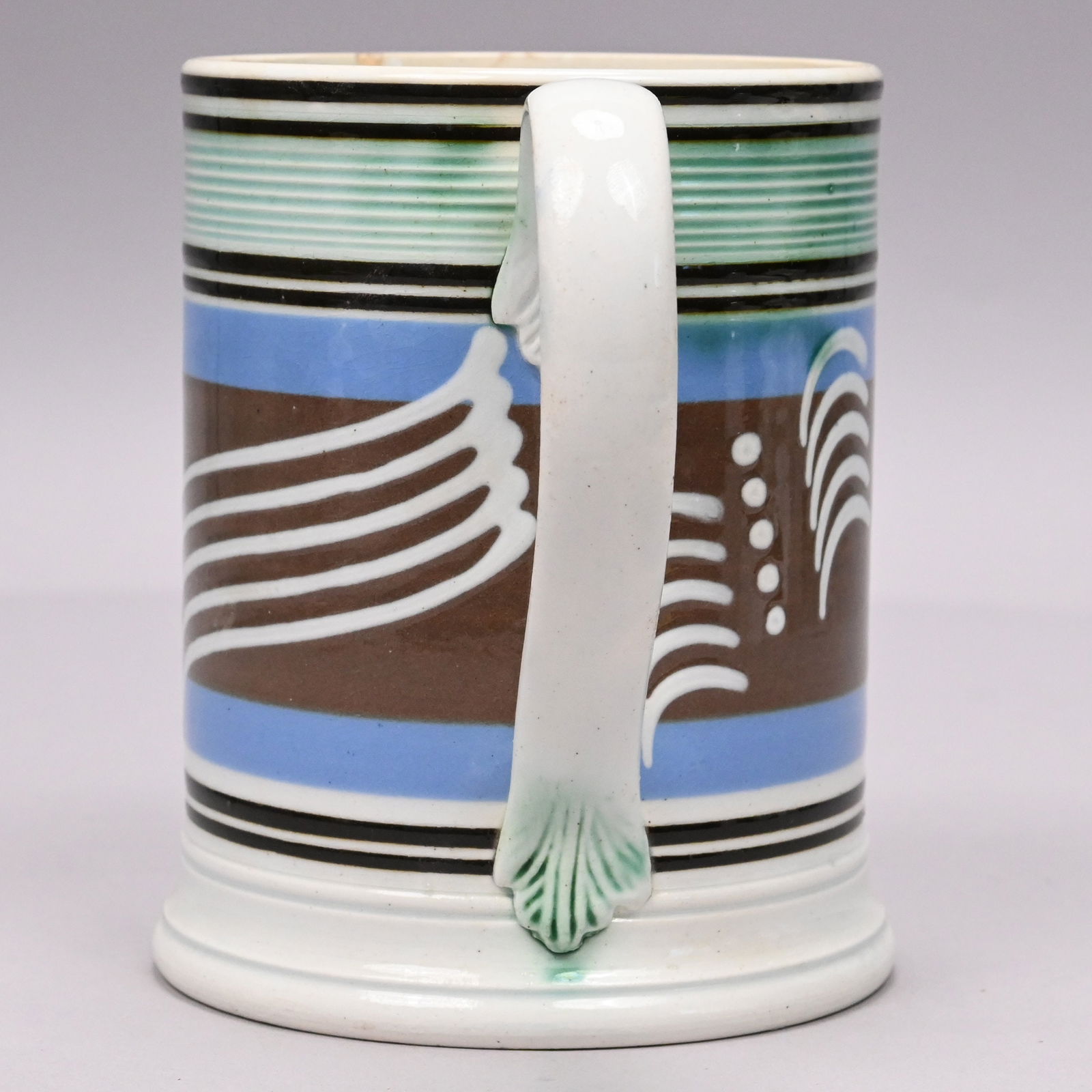 British Pearlware Mochaware Quart Mug - 4