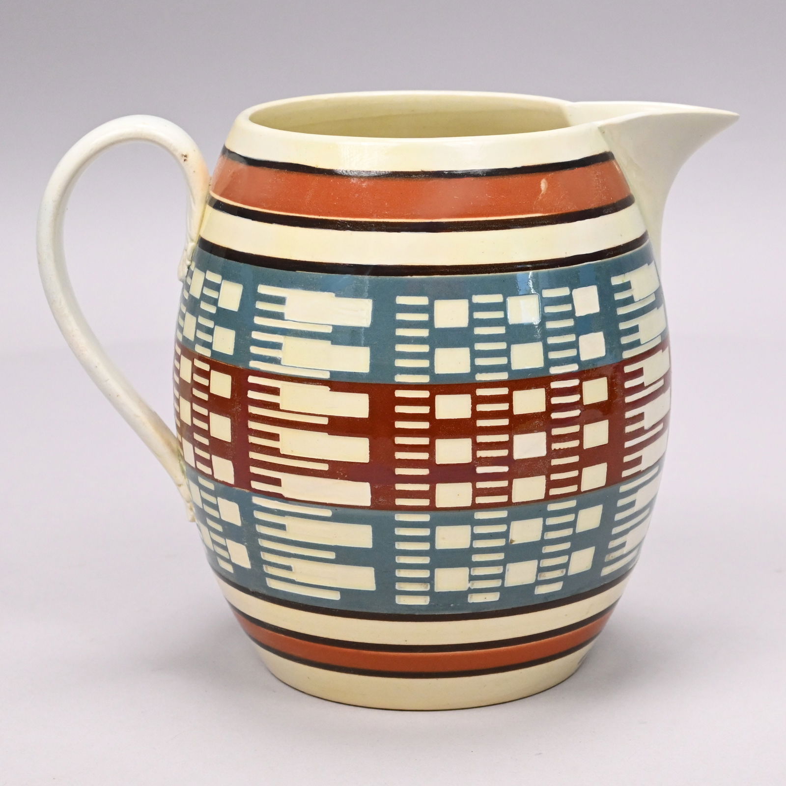 British Creamware Mochaware Jug (1 of 6)