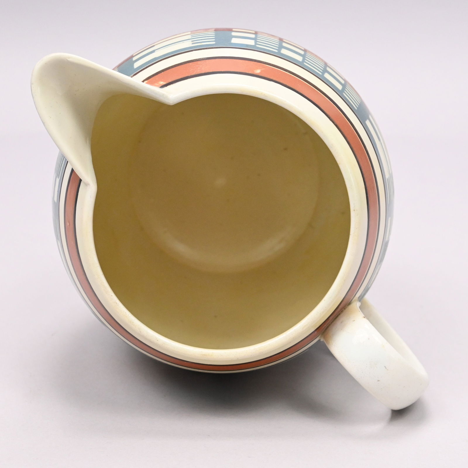 British Creamware Mochaware Jug - 5