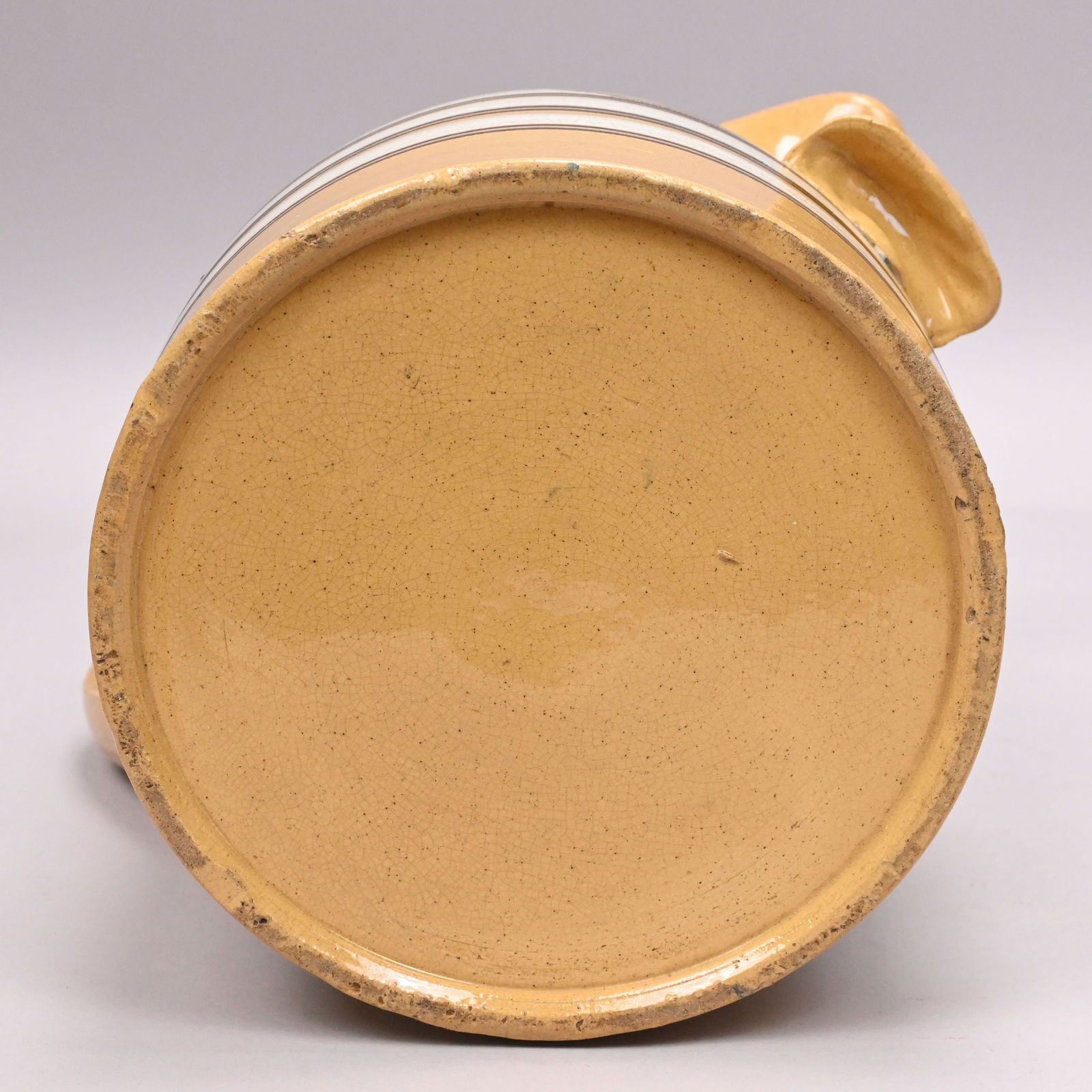 Yellowware Dendritic Slip-Banded Mochaware Jug - 6