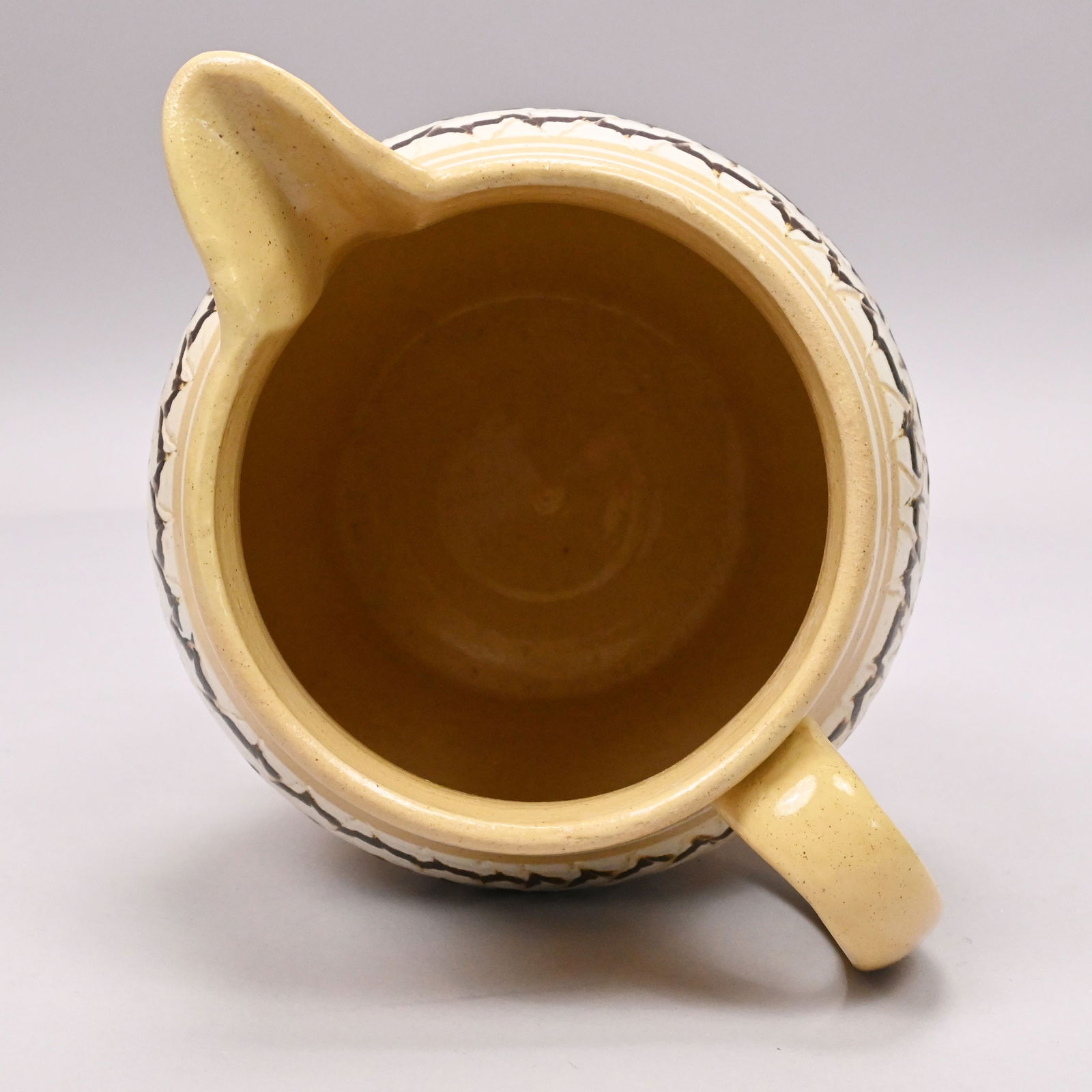 Yellowware Combed and Slip-Banded Mochaware Jug - 5