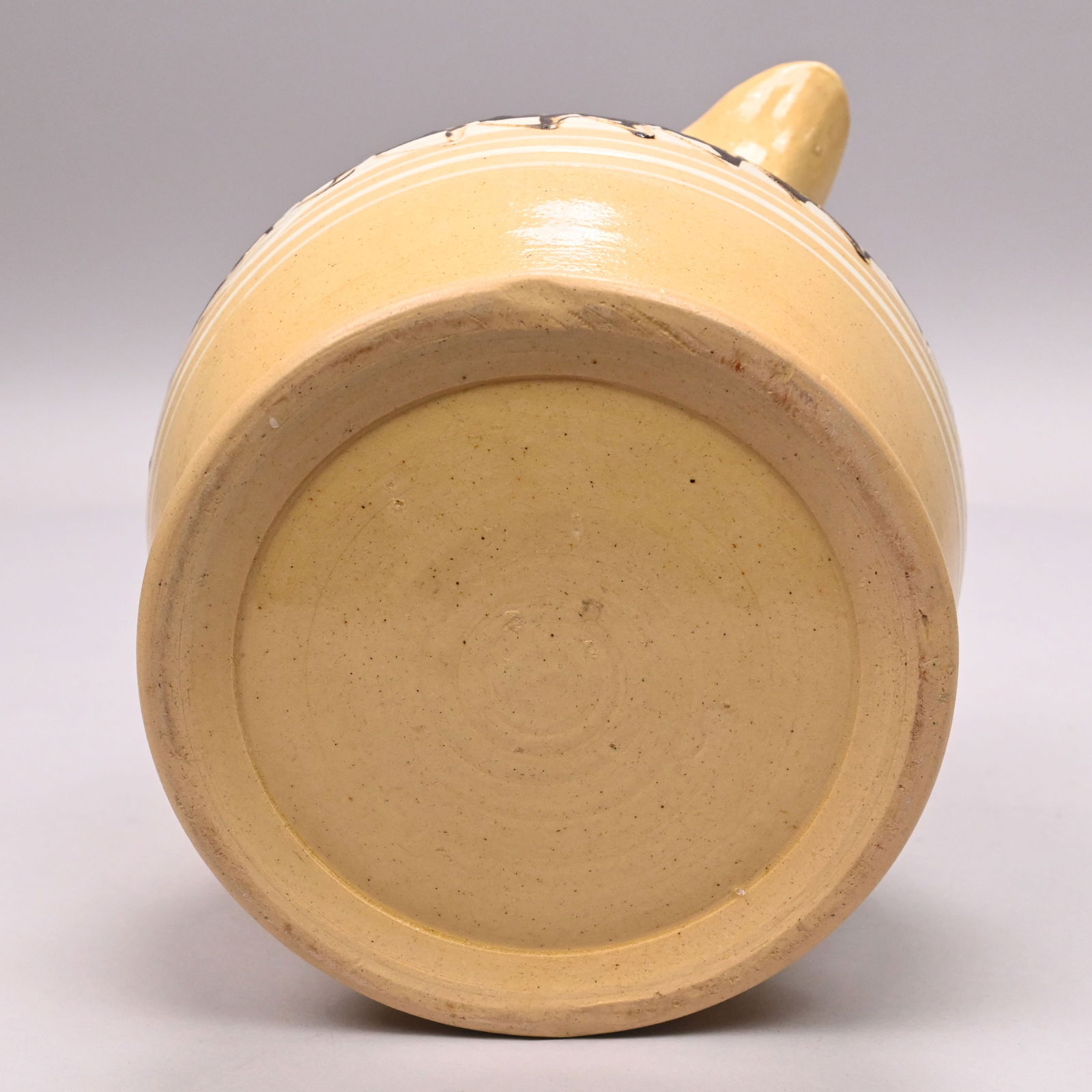 Yellowware Combed and Slip-Banded Mochaware Jug - 6