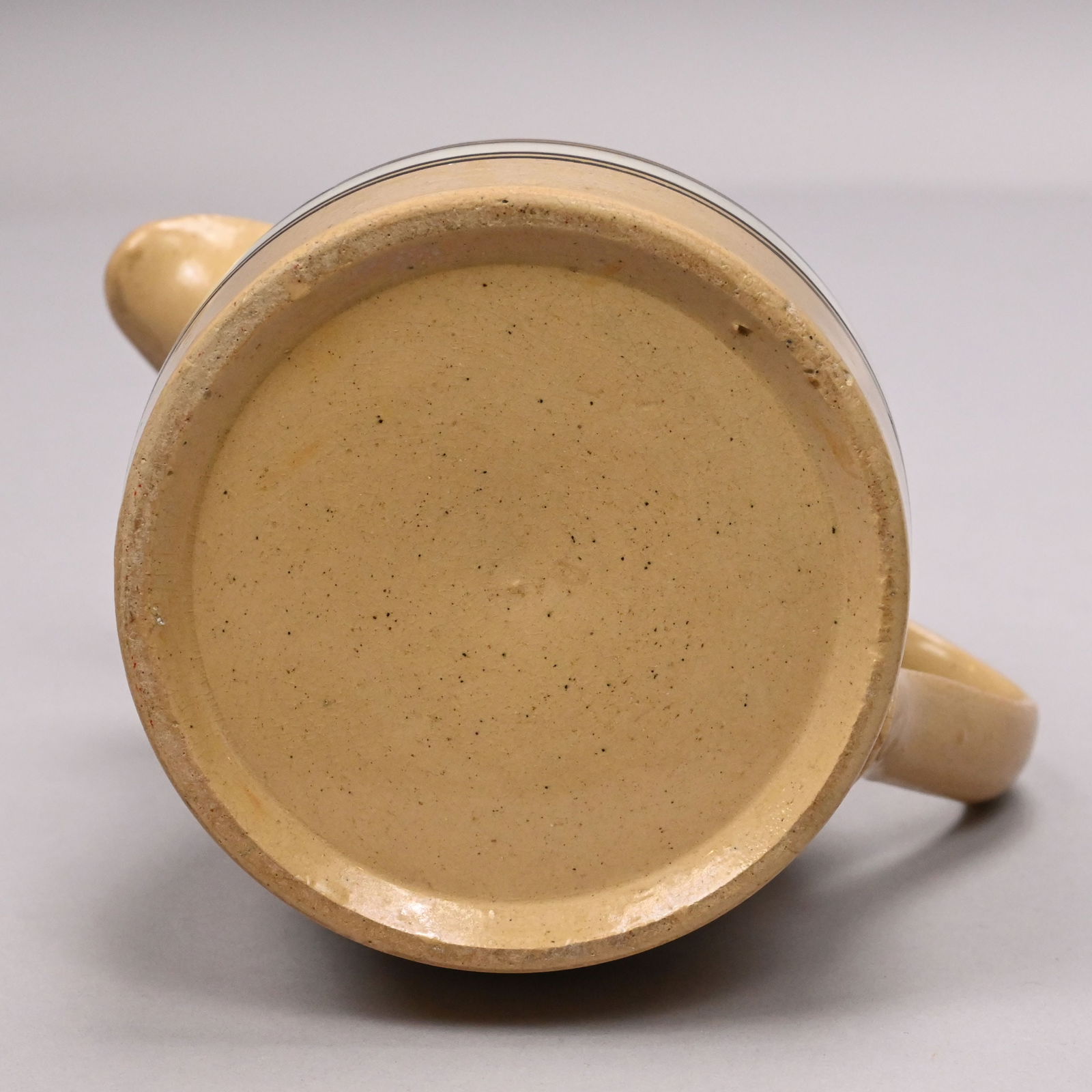 Two Yellowware Dendritic Slip-Banded MochawareJugs - 14