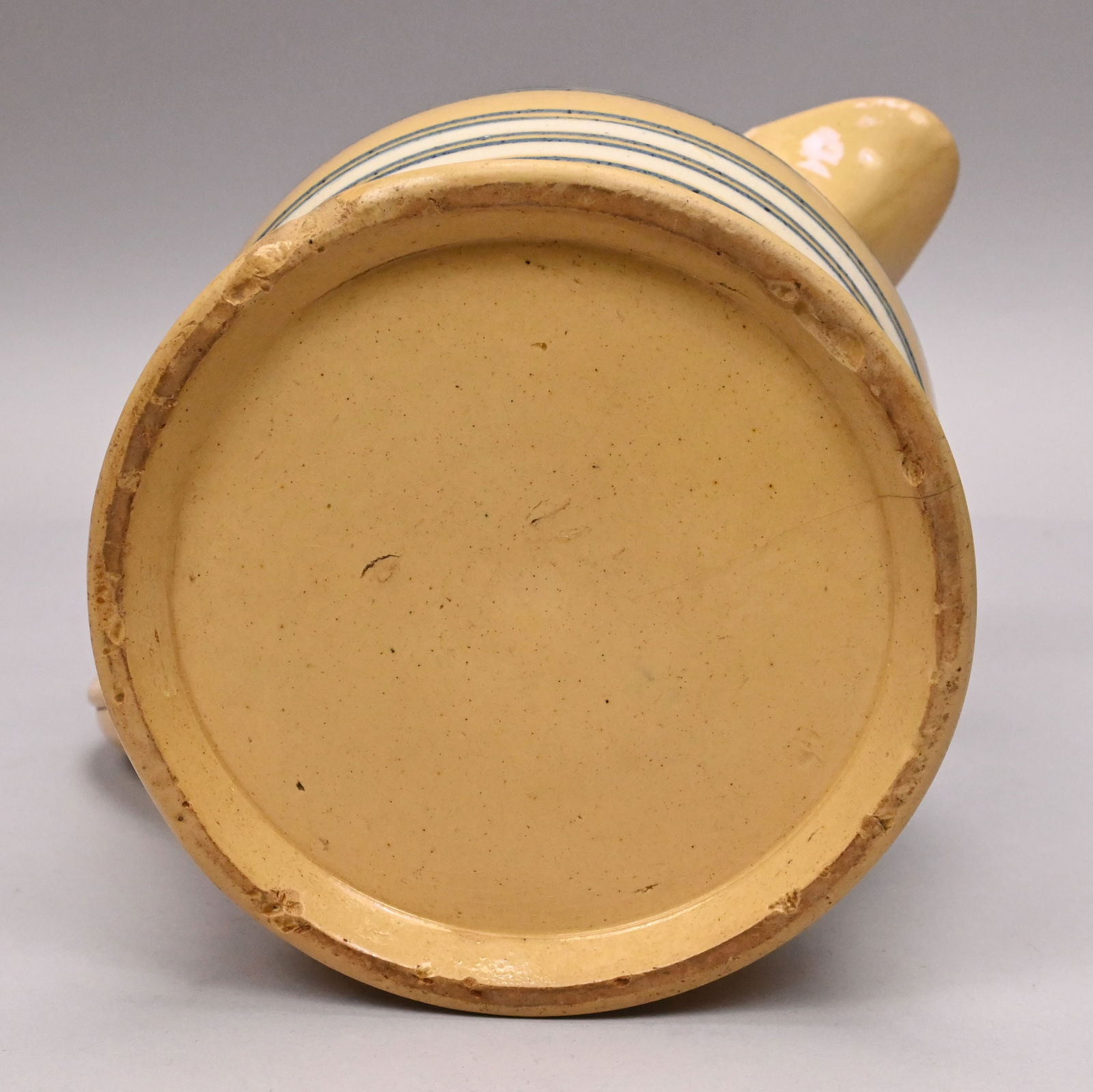 Yellowware Dendritic Slip-Banded Mochaware Jug - 6