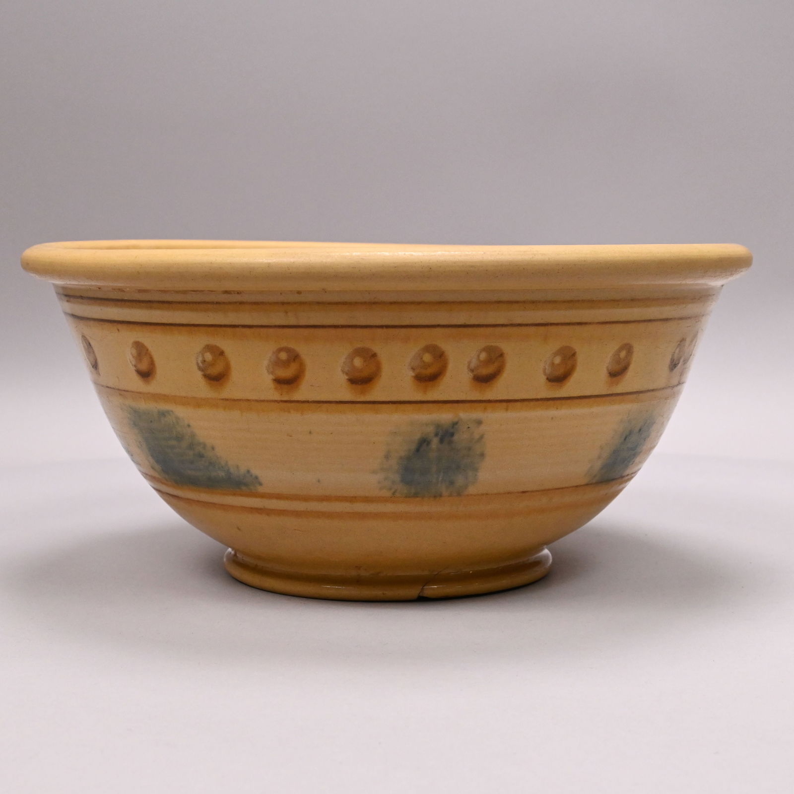 Yellowware Dendritic Mochaware Jug & Bowl - 2