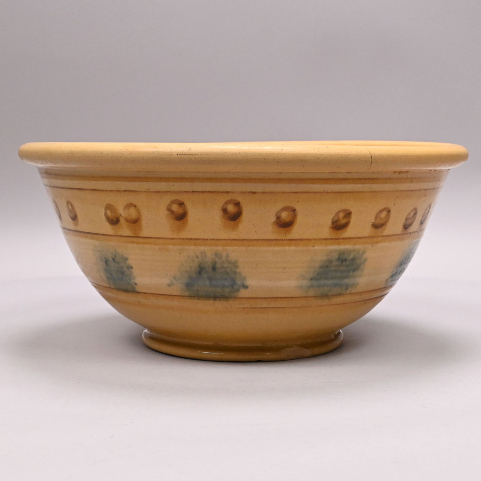 Yellowware Dendritic Mochaware Jug & Bowl - 3