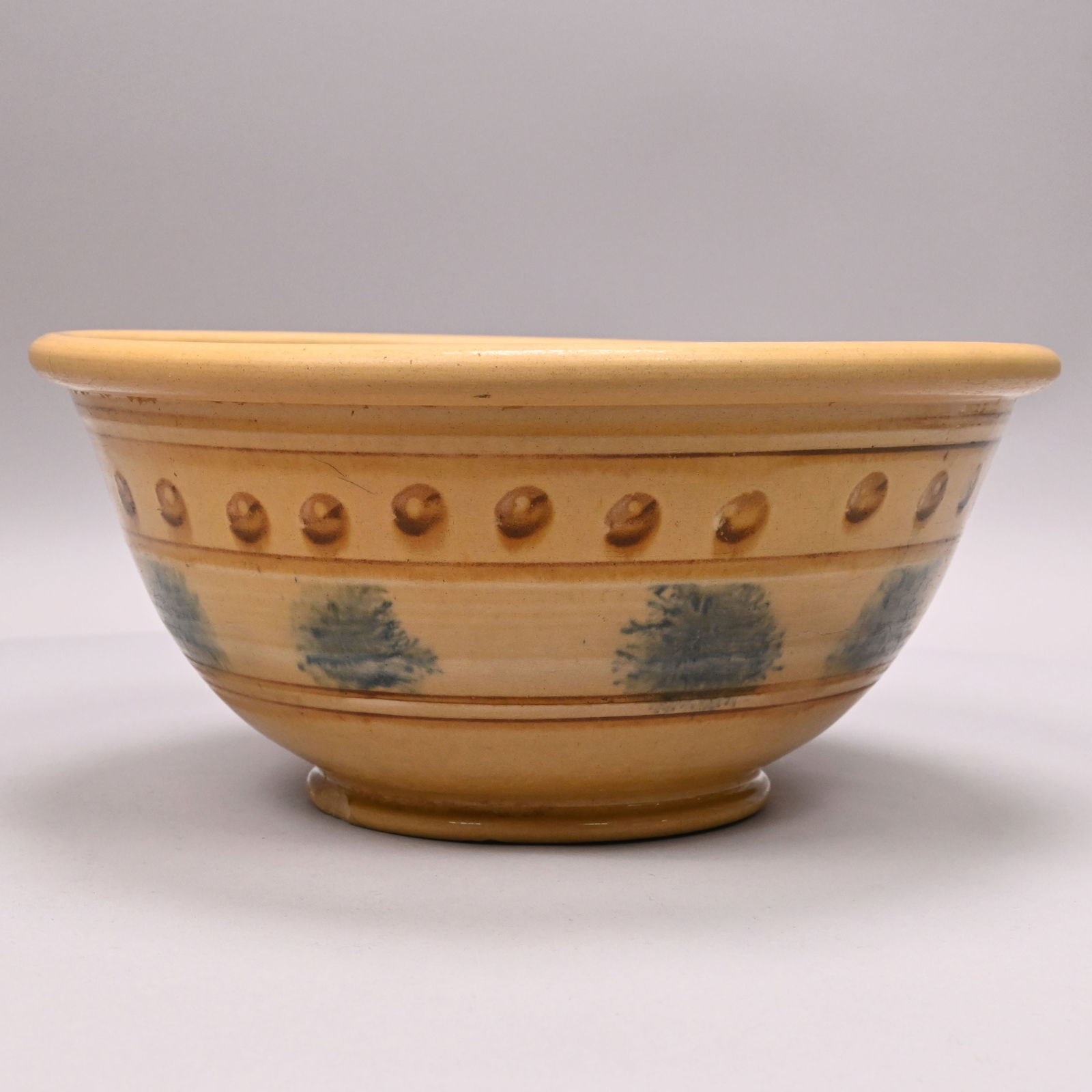 Yellowware Dendritic Mochaware Jug & Bowl - 4