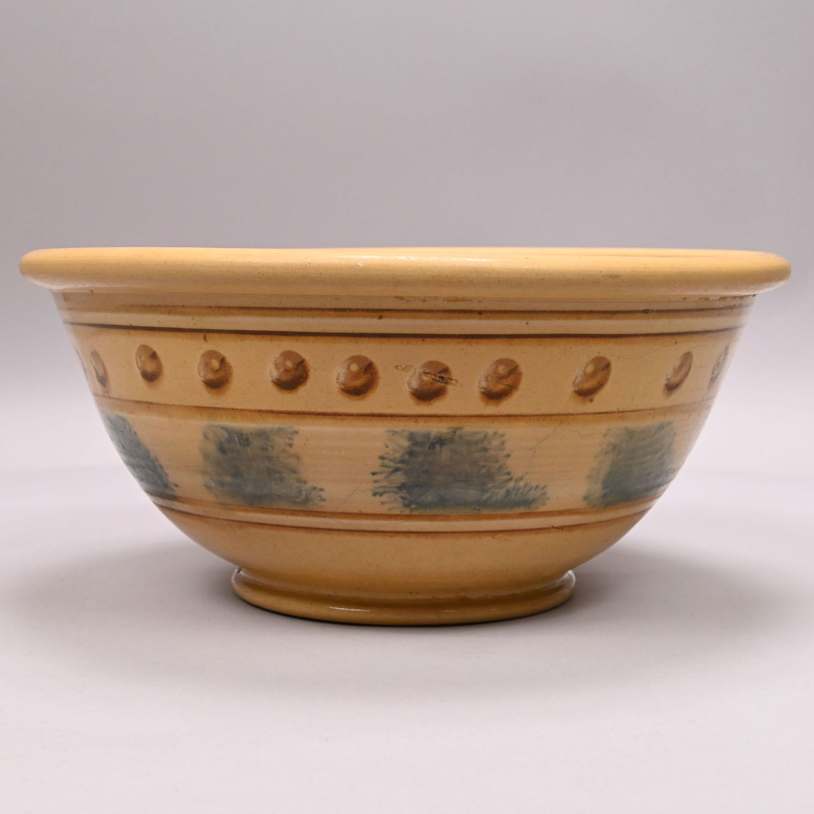 Yellowware Dendritic Mochaware Jug & Bowl - 5